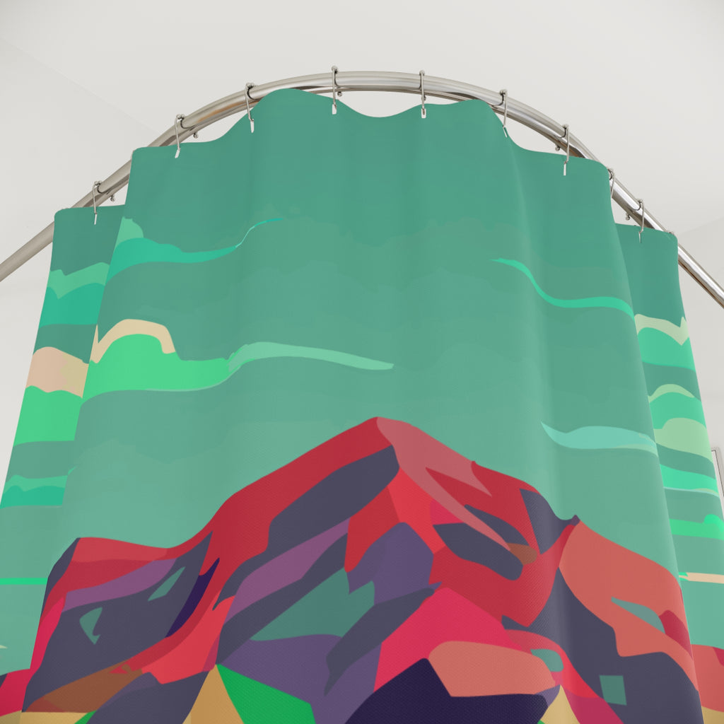 Colorados Home Greenish Mountain Love Shower Curtain