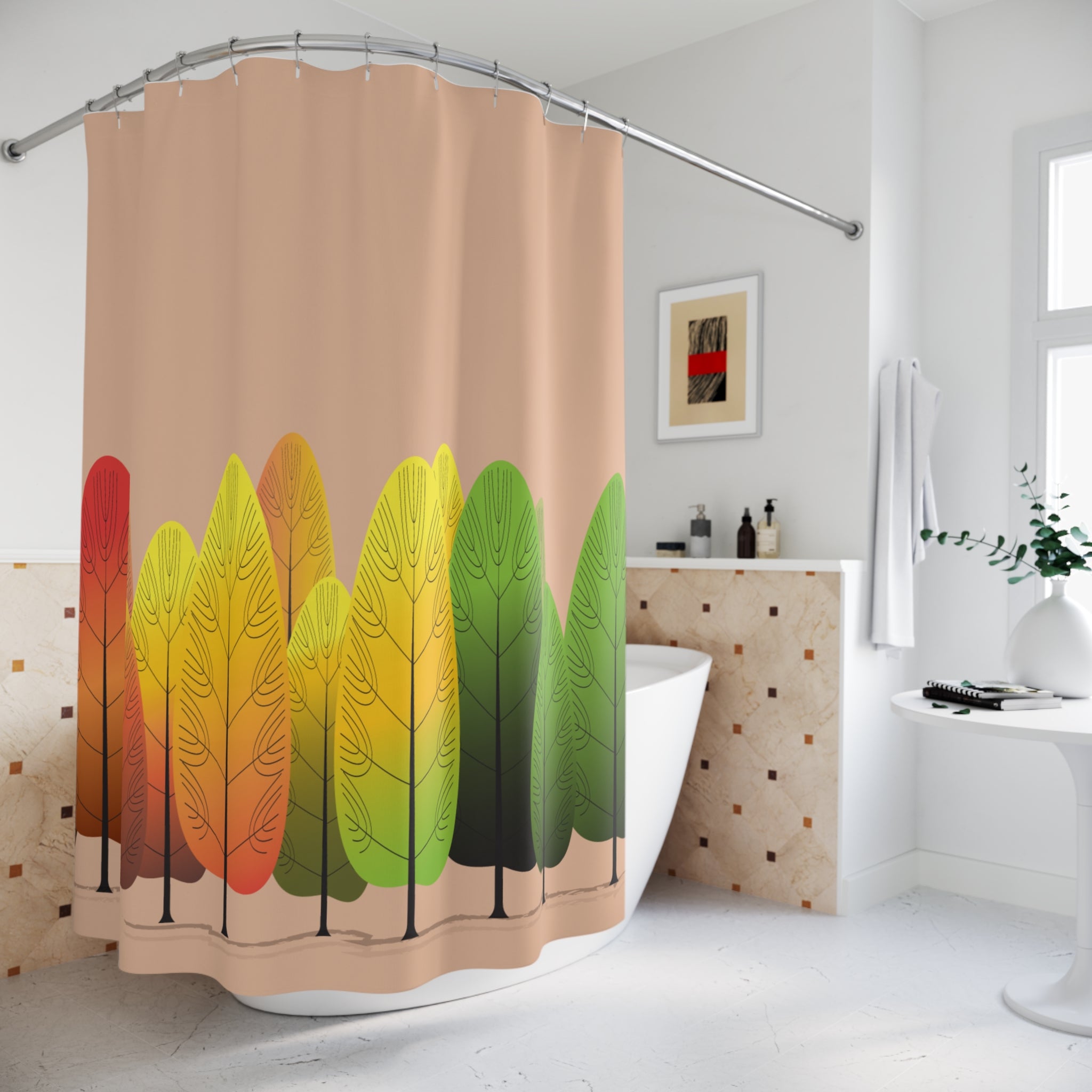 Colorful Nature-Themed Shower Curtains | Modern Bathroom Decor, Autumn Vibes, Seasonal Home & Kitchen, Gift for Nature Lovers
