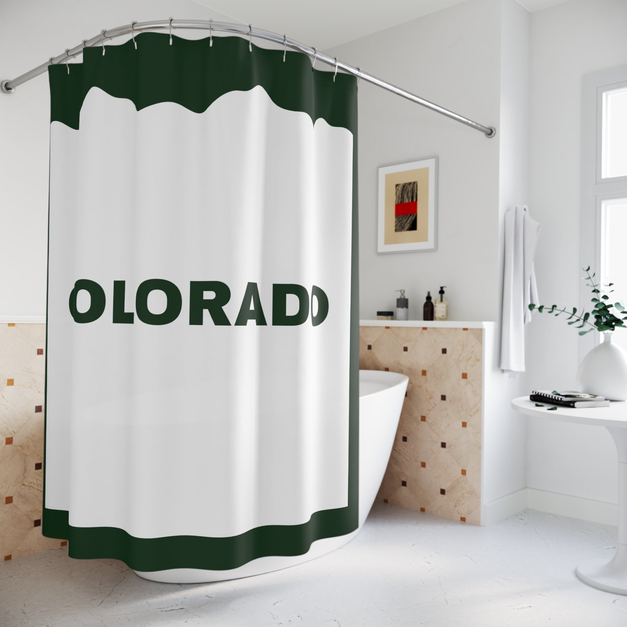 Colorado License Plate Mountains Shower Curtain, Modern Bathroom Decor, Adventure Theme, Gift for Travelers, Stylish Home Accessory, Nature Inspired