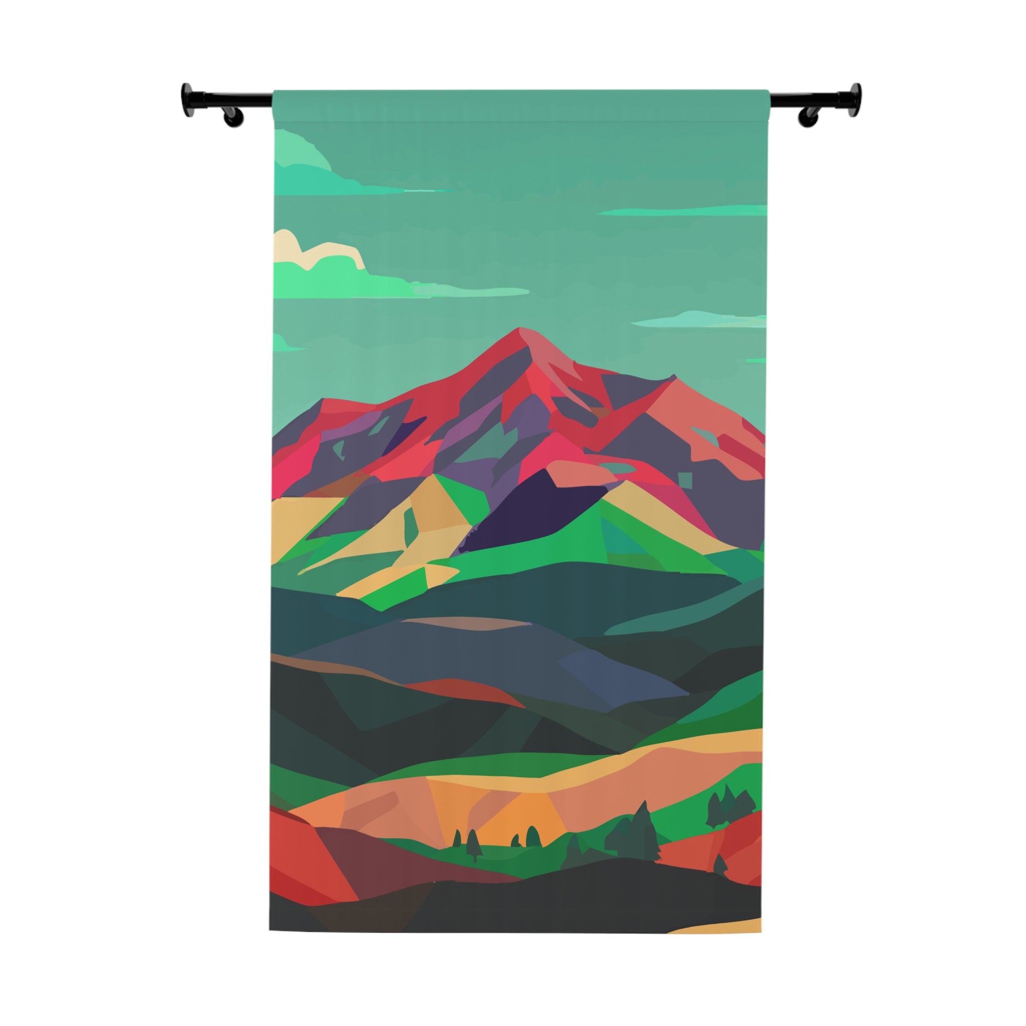 Colorados Home Greenish Mountain Love Blackout Window Curtain