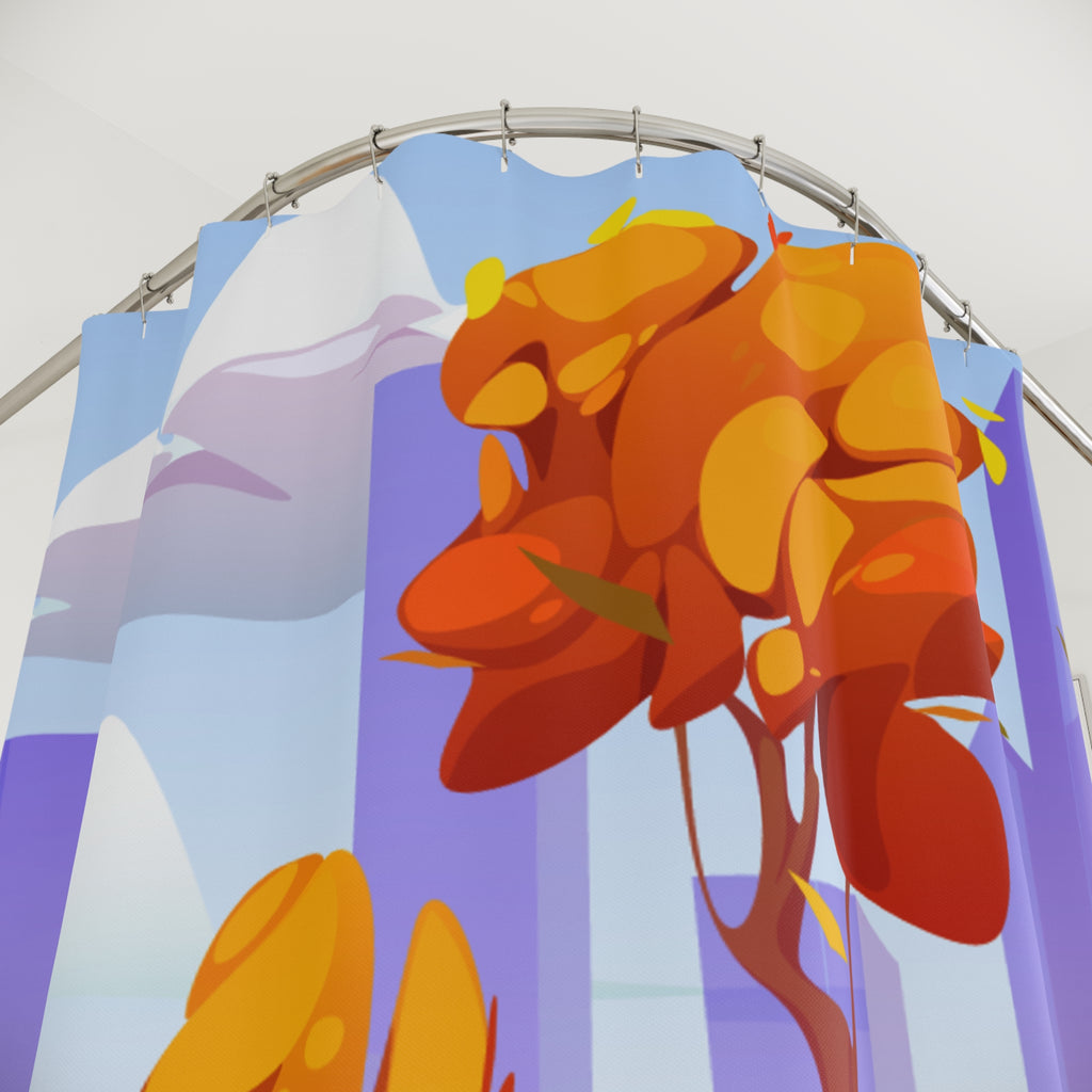 Autumn Landscape Shower Curtain, Cozy Home Decor, Fall Bathroom Accessories, Seasonal Gift, Vibrant Nature Design