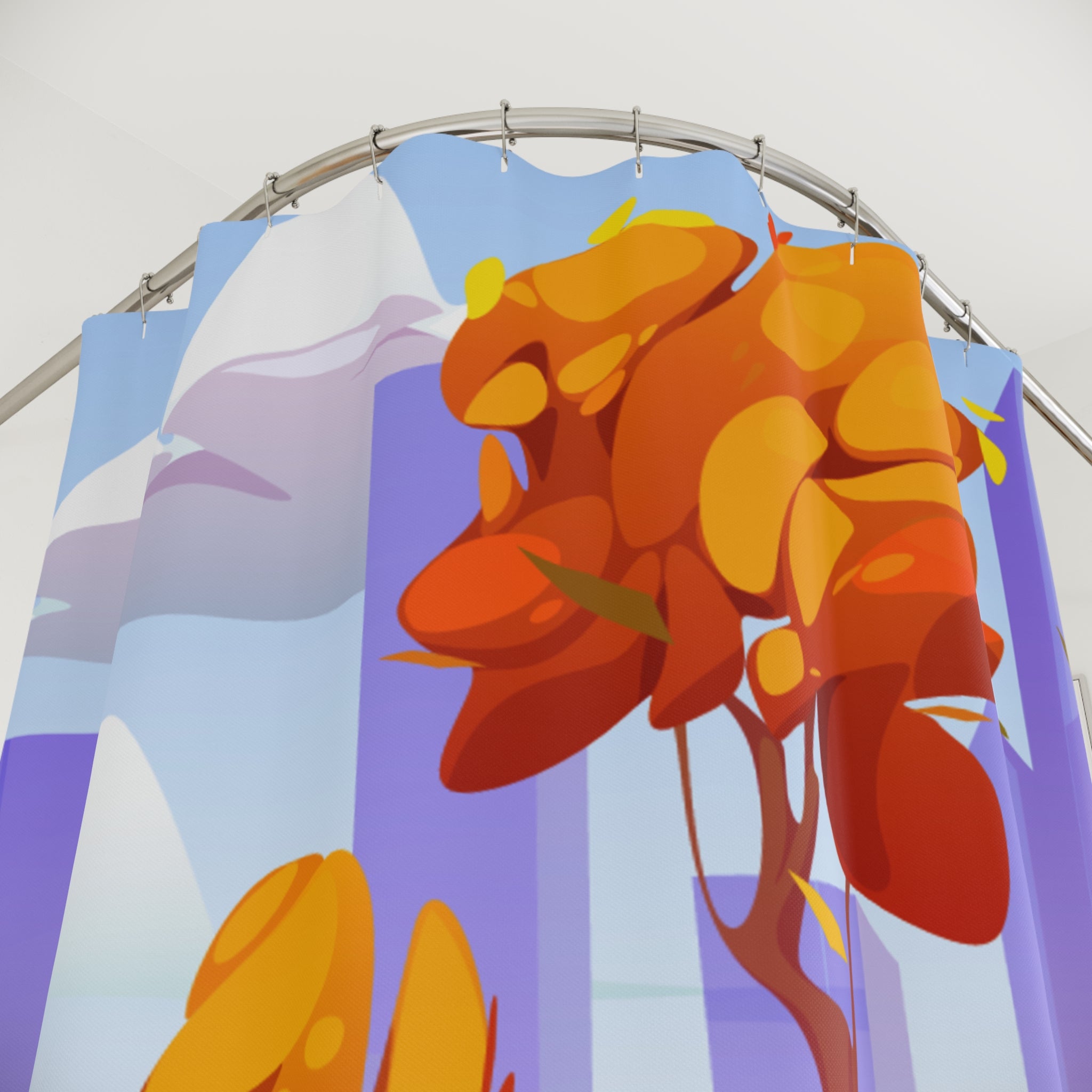 Autumn Landscape Shower Curtain, Cozy Home Decor, Fall Bathroom Accessories, Seasonal Gift, Vibrant Nature Design