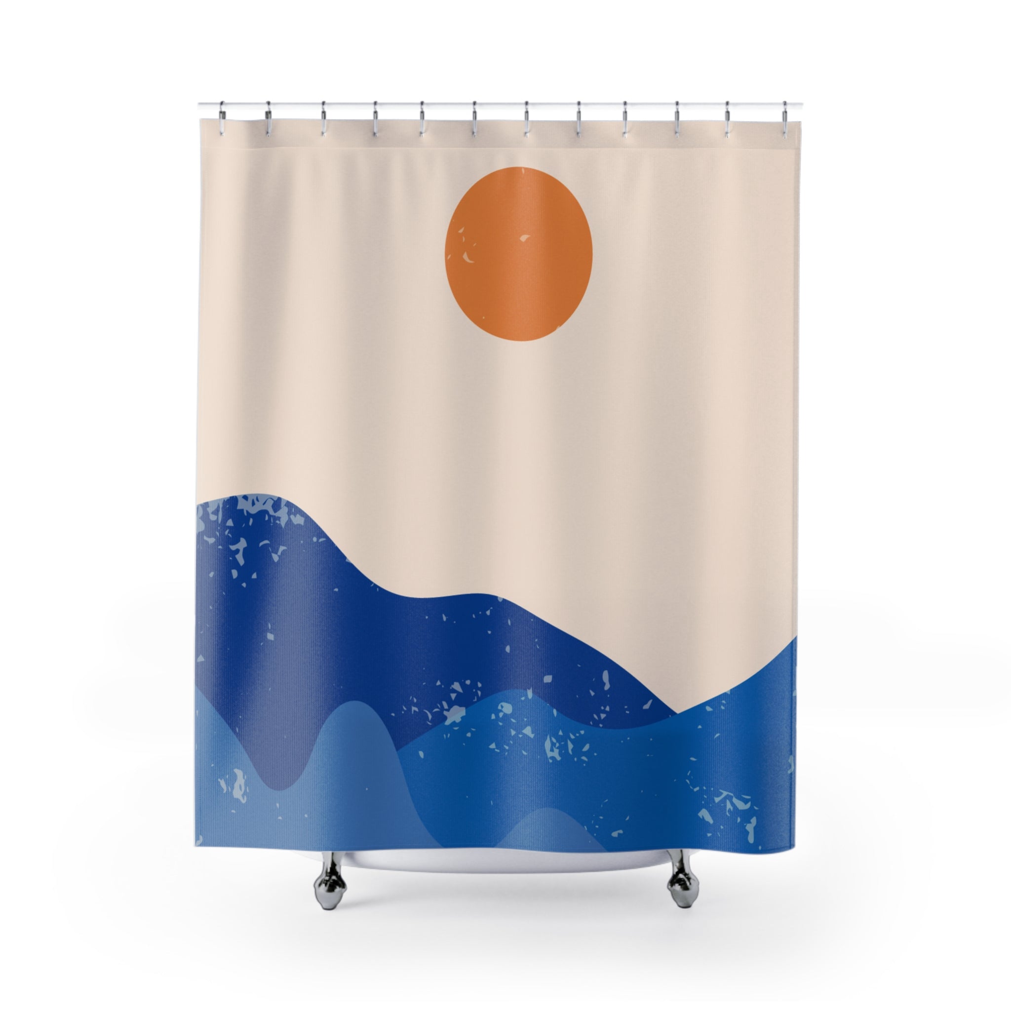 Coastal Breeze Sunrise Shower Curtain, Ocean Vibes Bathroom Decor, Boho Chic Farmhouse Shower Curtains, Relaxing Home Accessory