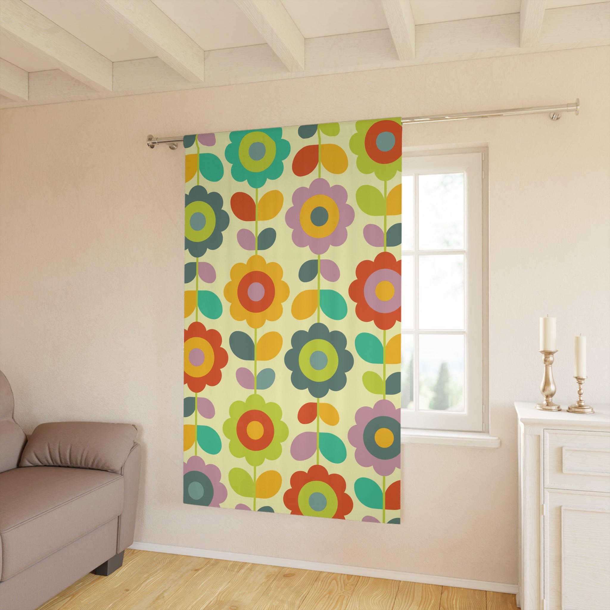 Crazy in Love Floral Pattern Blackout Window Curtain