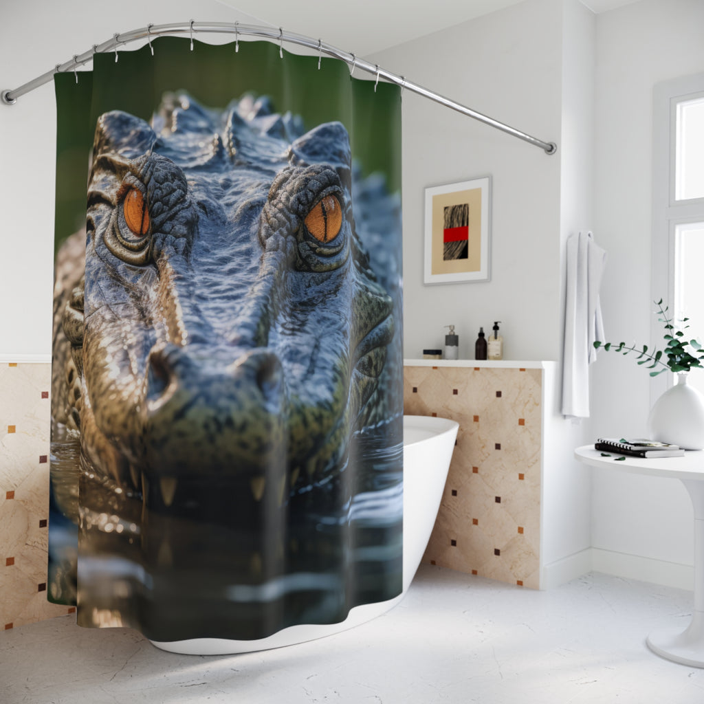 Crocodile Shower Curtain - Jungle Bathroom Décor, Wildlife Theme, Nature Lover Gift, Unique Home Accessory, Fun Bathroom Decoration