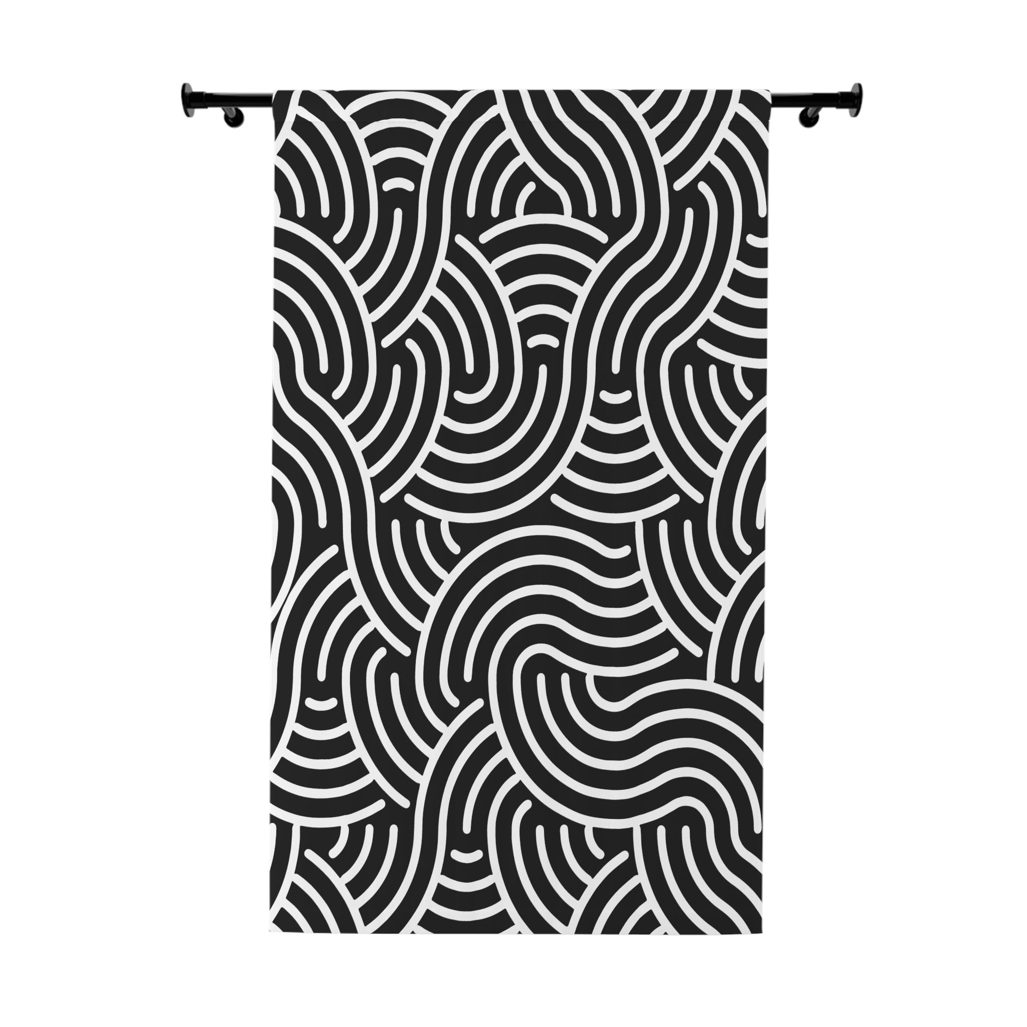 No Rules Black & White Pattern Blackout Window Curtain
