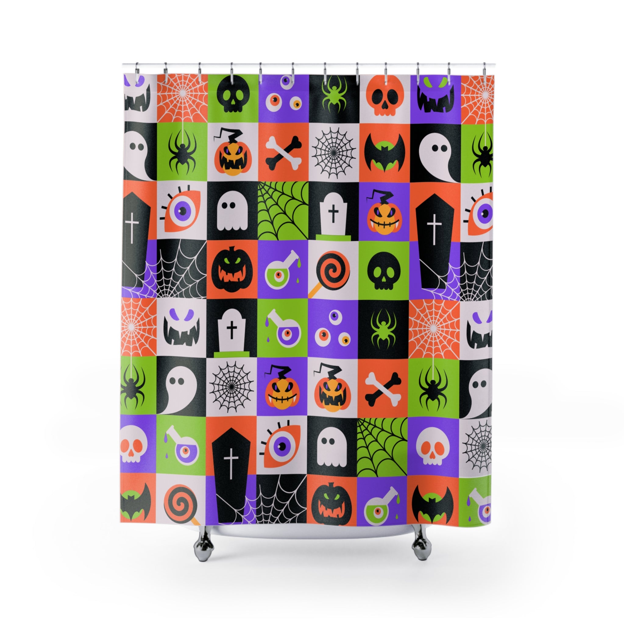 Halloween Shower Curtain, Spooky Bathroom Decor, Trick or Treat Theme, Halloween Party, Unique Home Accent