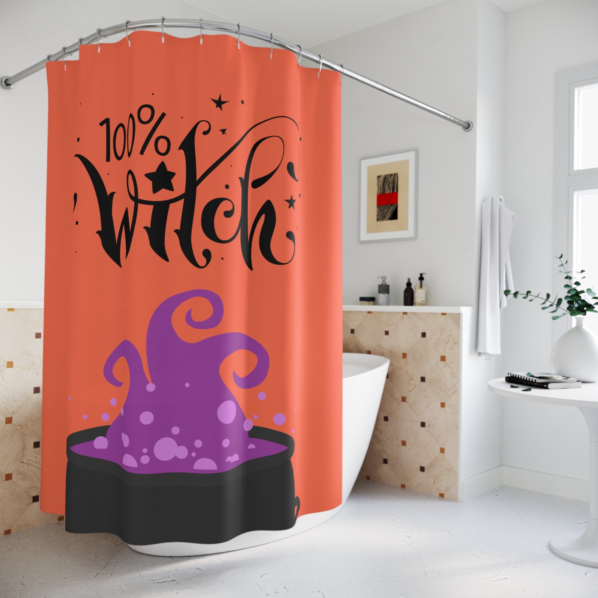 Witchy Shower Curtain, 100% Witch Decor, Halloween Bathroom, Witchy Vibe Home Decor, Gifts for Witches, Fun Bath Accessories