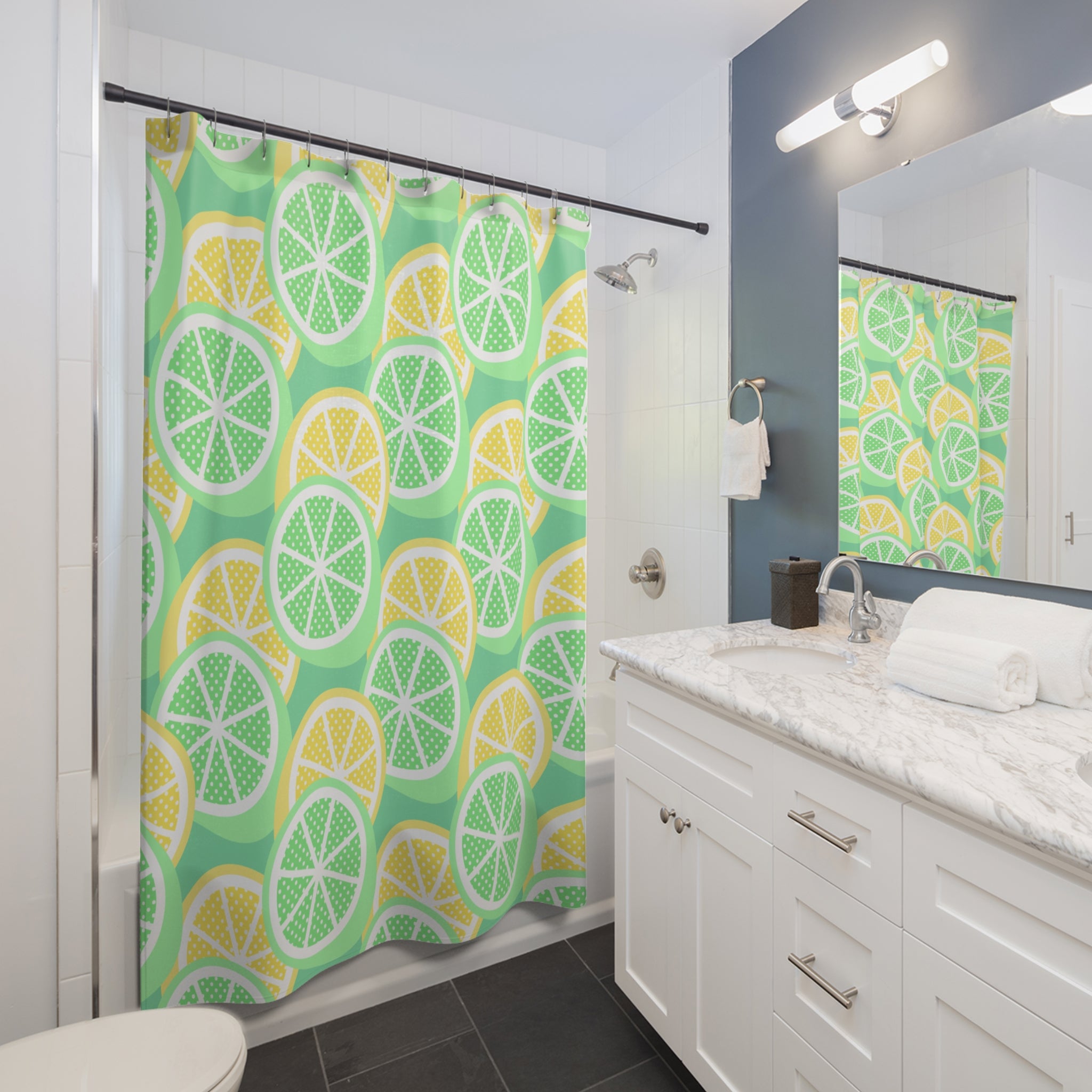 Lemon-Limy Pattern Shower Curtain