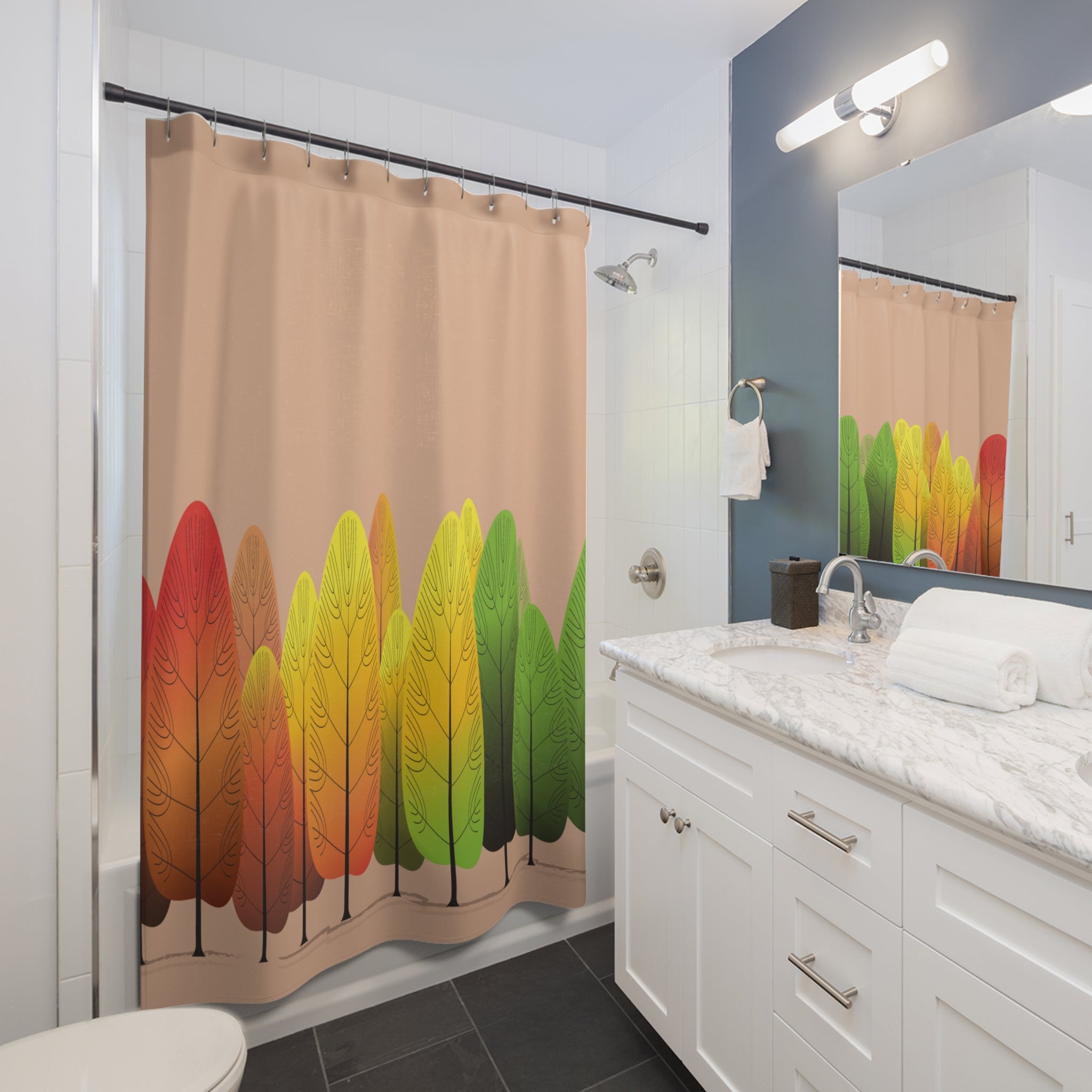 Colorful Nature-Themed Shower Curtains | Modern Bathroom Decor, Autumn Vibes, Seasonal Home & Kitchen, Gift for Nature Lovers