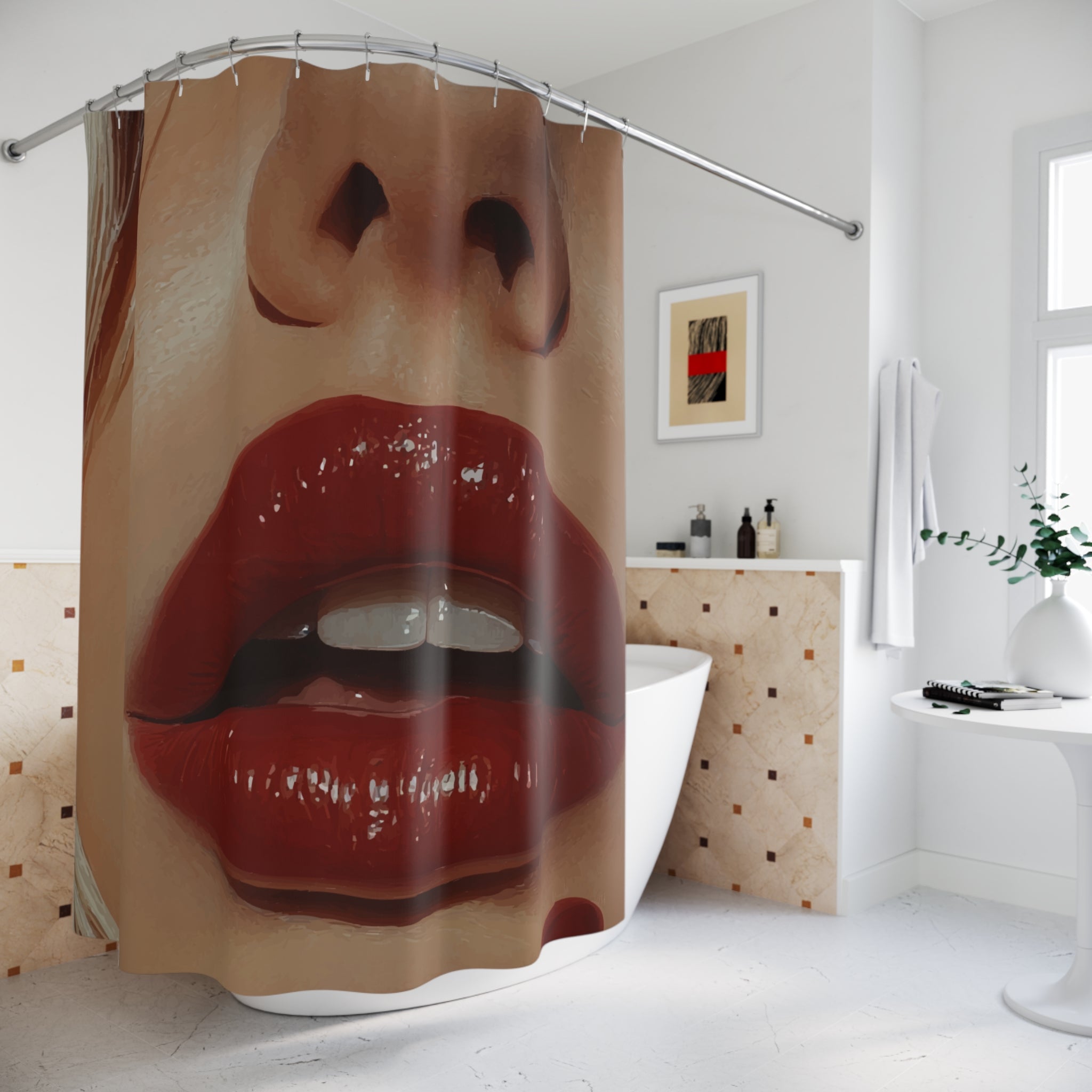 Luscious Modern Lips Shower Curtain