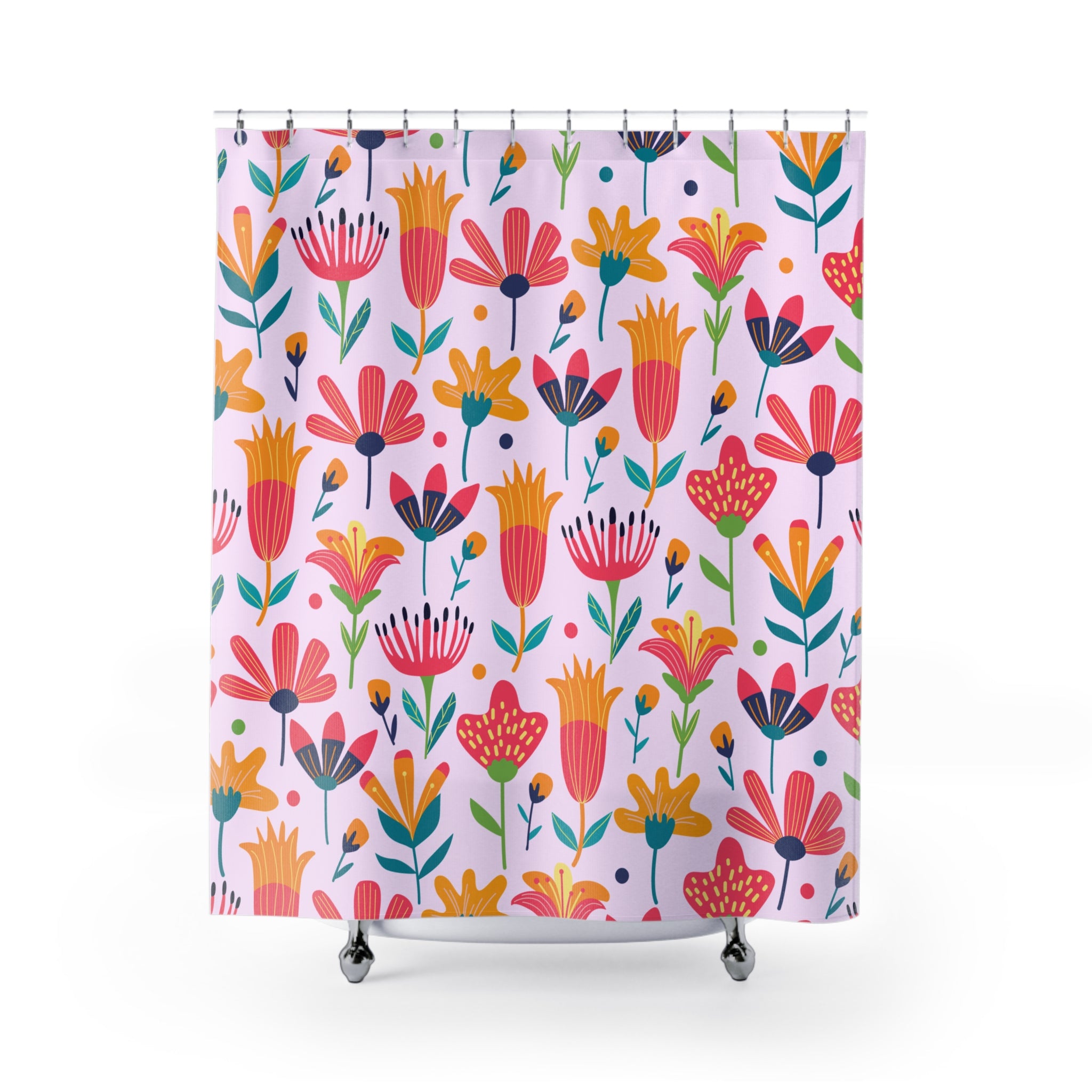 Vibrant Floral Shower Curtain, Colorful Bathroom Decor, Spring Vibe, Boho Home, Gift for Her, Brighten Your Space