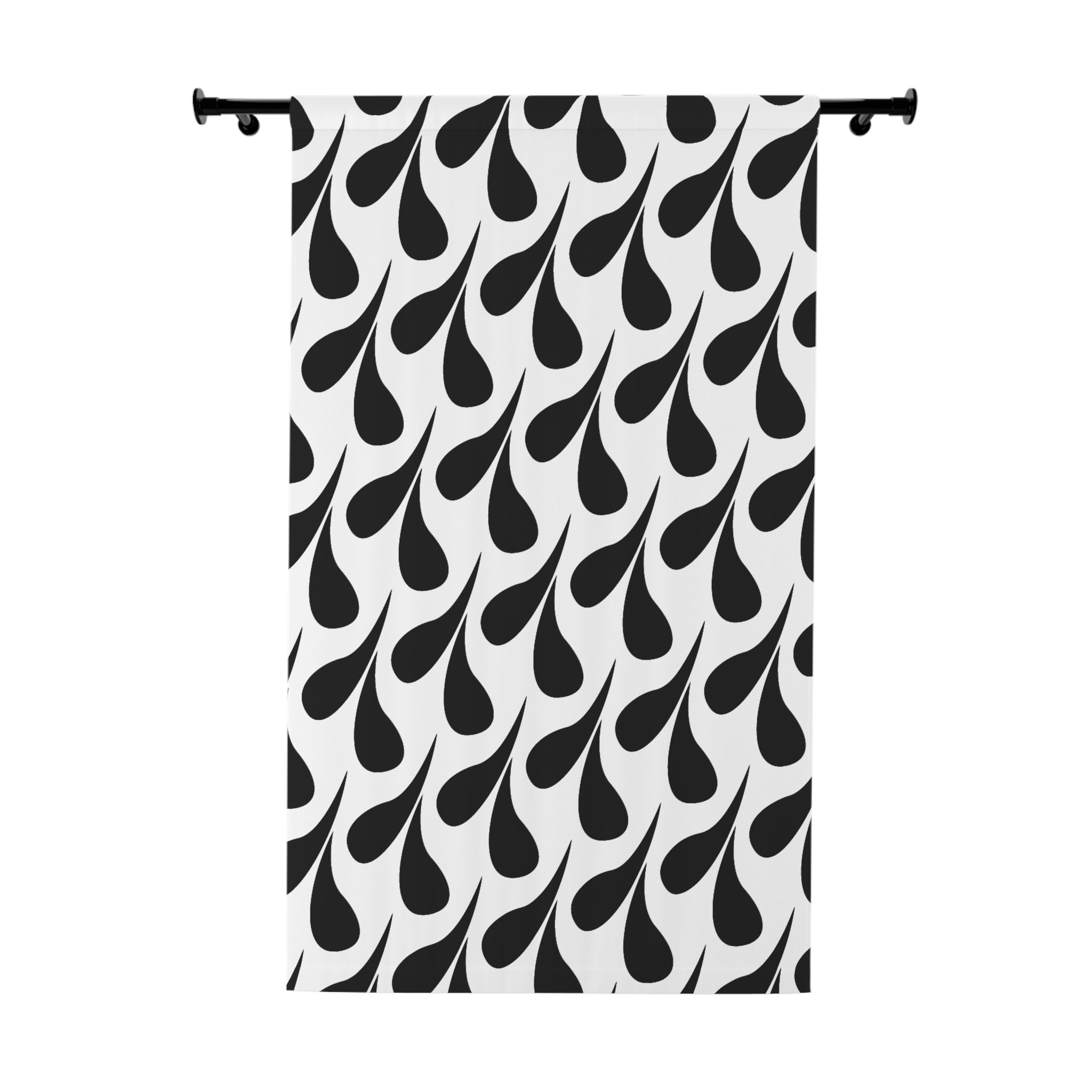 Black and White Swimmers Pattern Blackout Window Curtain