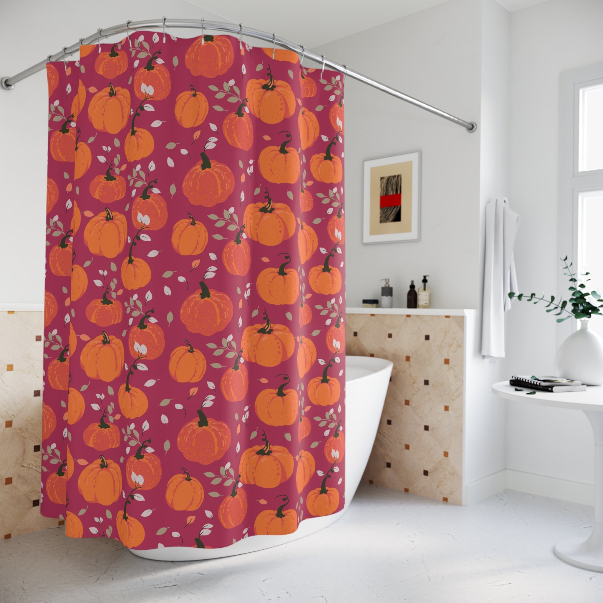 Pumpkin Patch Shower Curtain, Fall Decor, Autumn Bathroom Accessories, Seasonal Home Decor, Thanksgiving Gift Idea