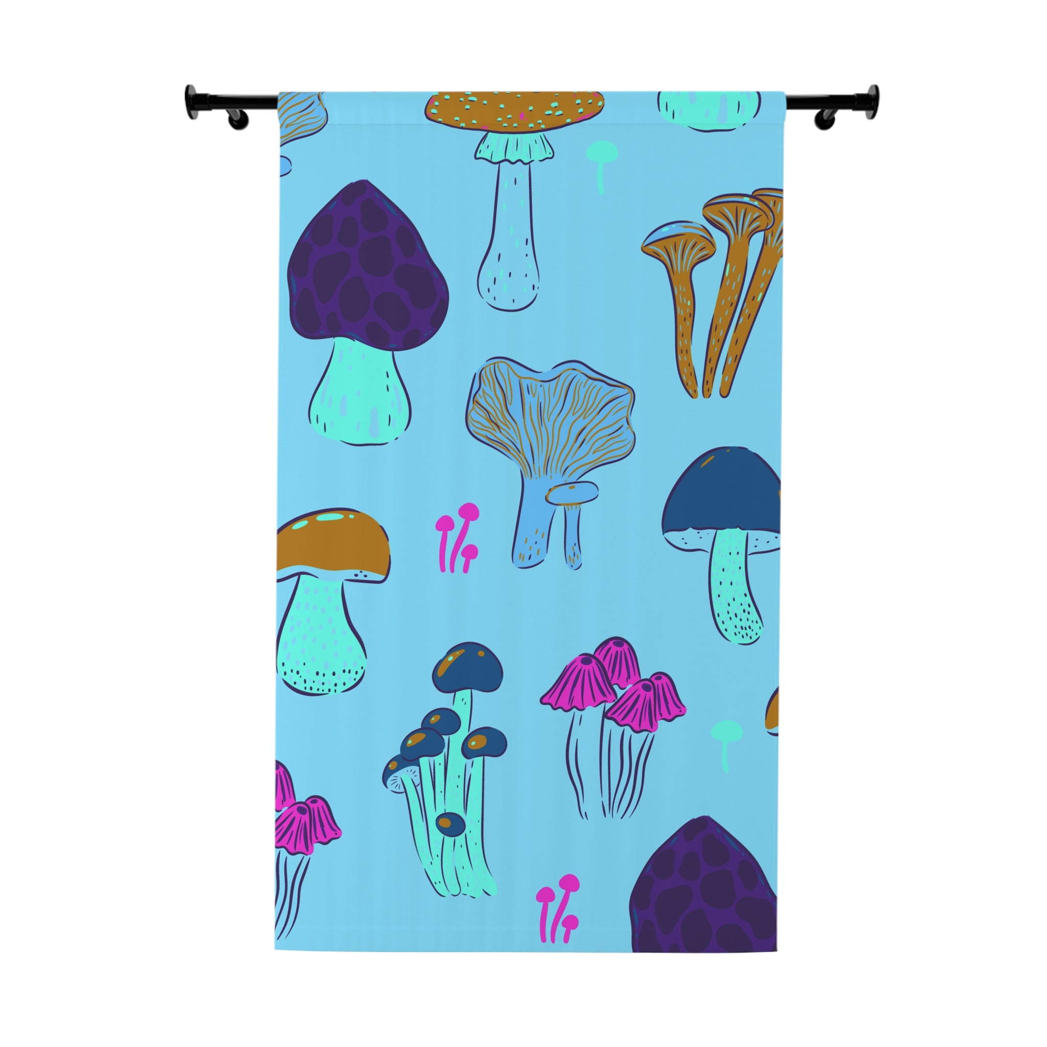 So Much Shroom Blue Blackout Window Curtain