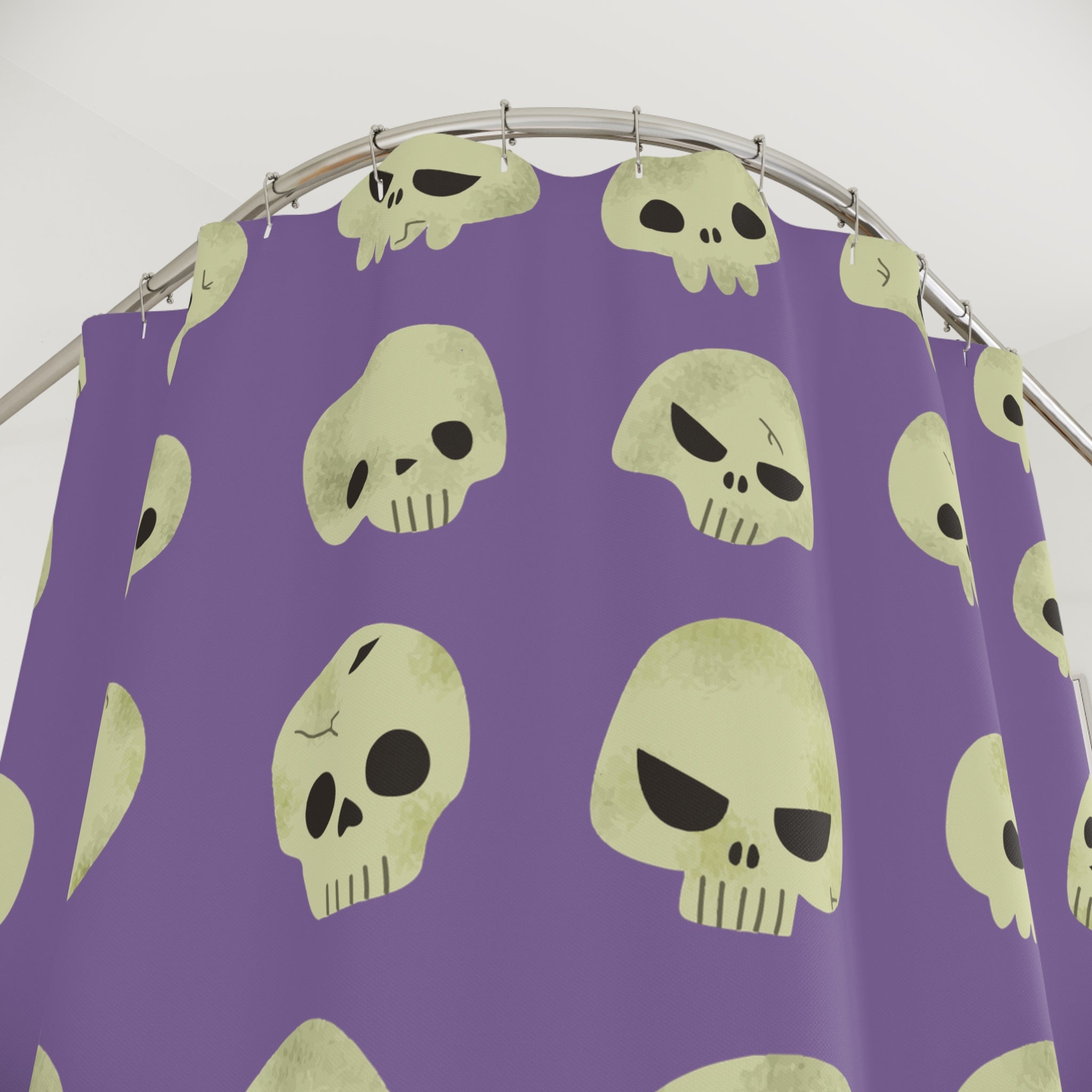 Gothic Skull Shower Curtain | Spooky Bathroom Decor, Halloween Home Accents, Unique Gift for Gothic Lovers, Trendy Bathroom Accessories