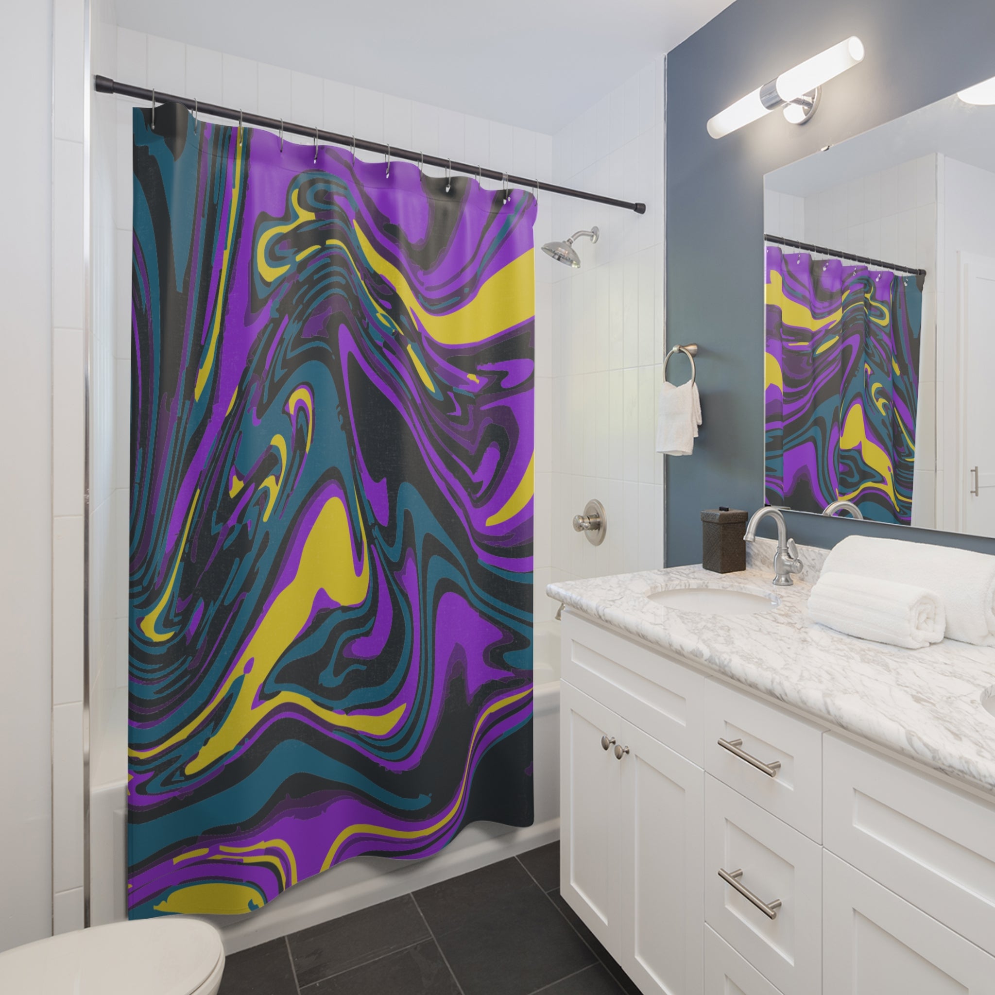 Six Swirl Purplish Design Shower Curtain
