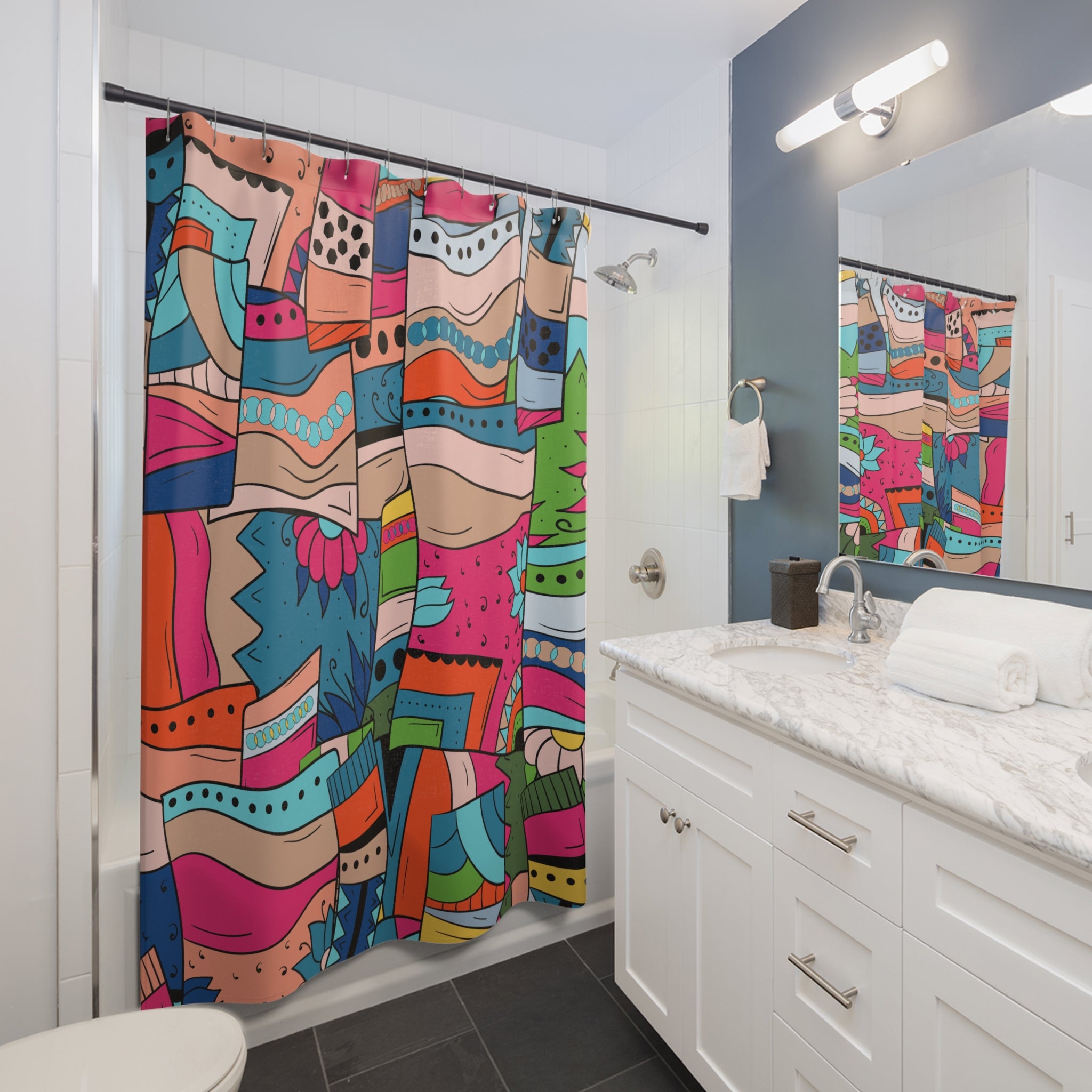 Vibrant Tetiana Pattern Shower Curtain