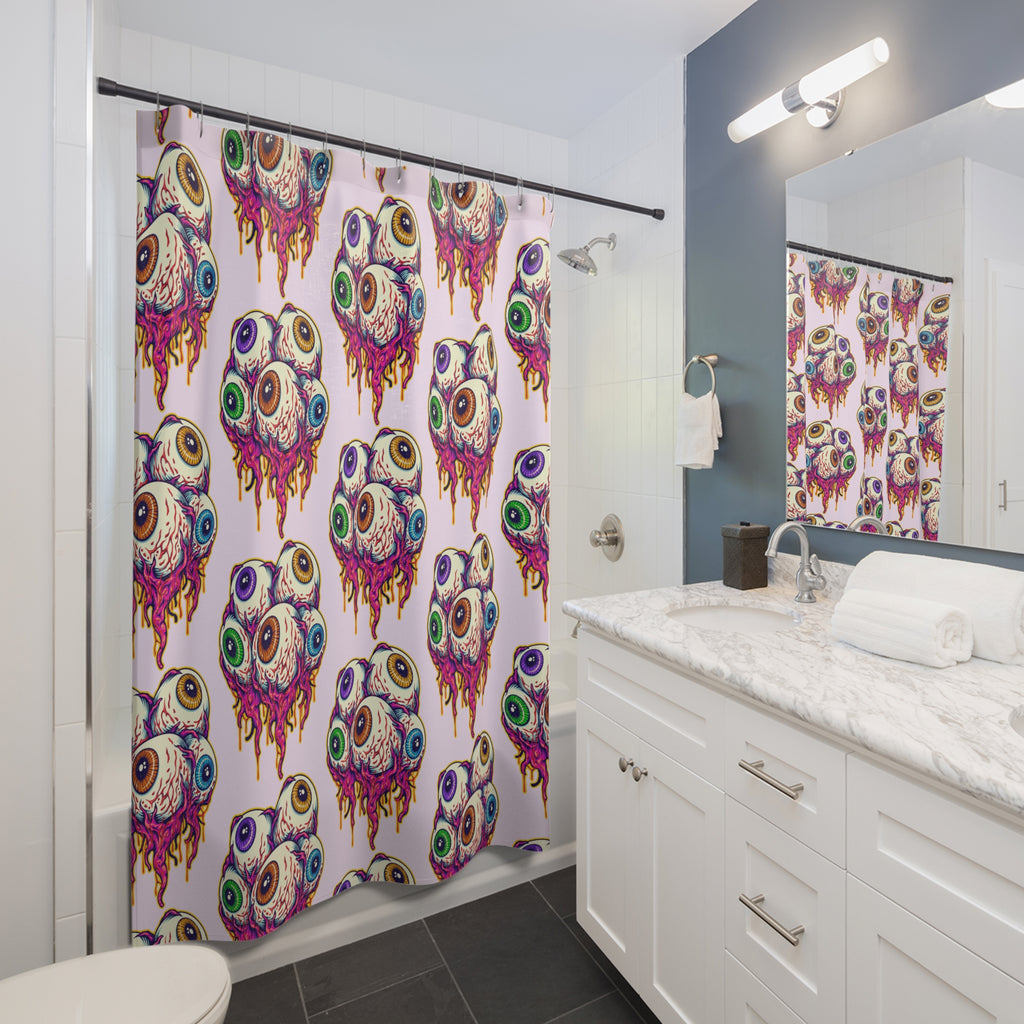 Quirky Eye-Catching Shower Curtain, Unique Bathroom Decor, Gothic Home Accessory, Fun Holiday Gift, Halloween Party Decoration