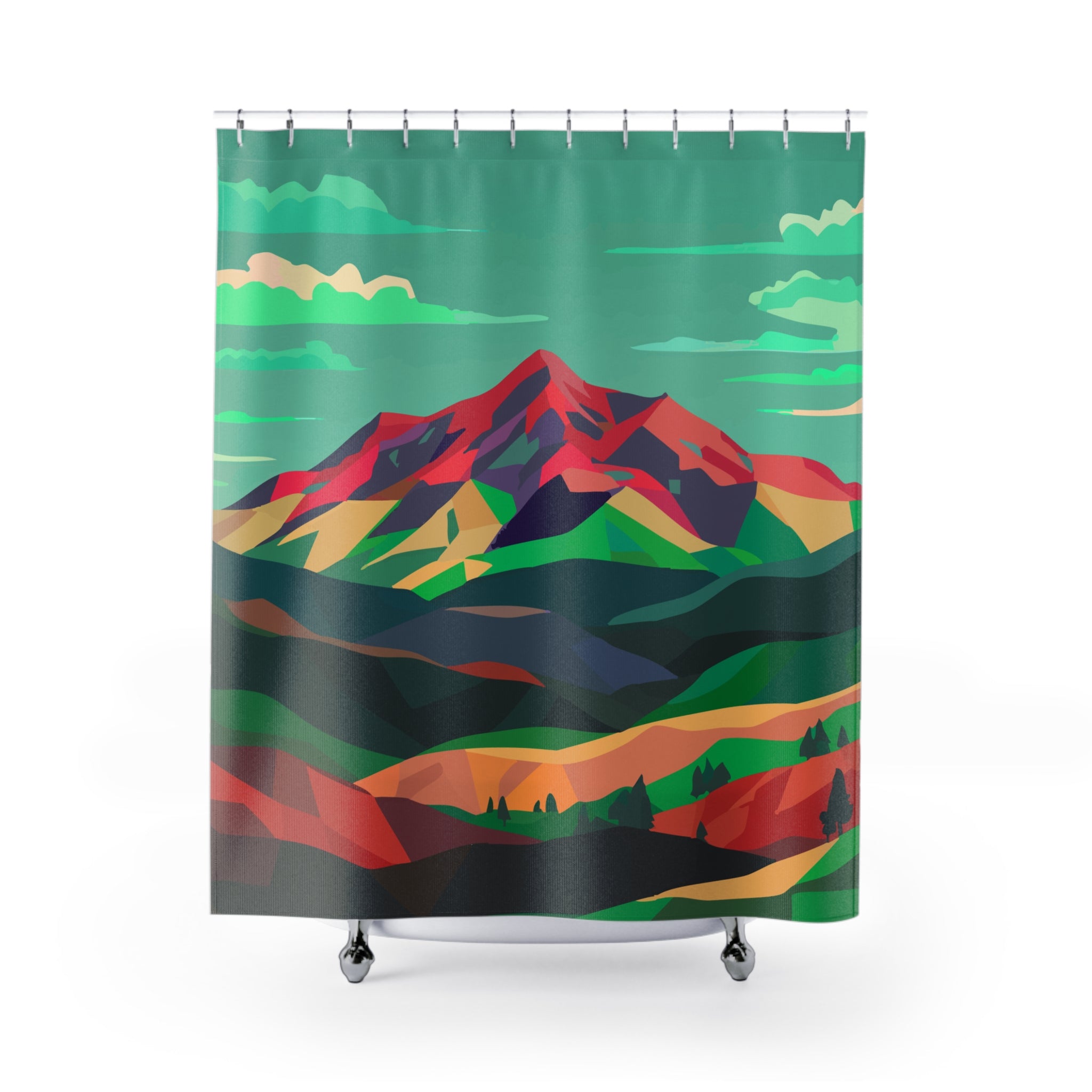 Colorados Home Greenish Mountain Love Shower Curtain
