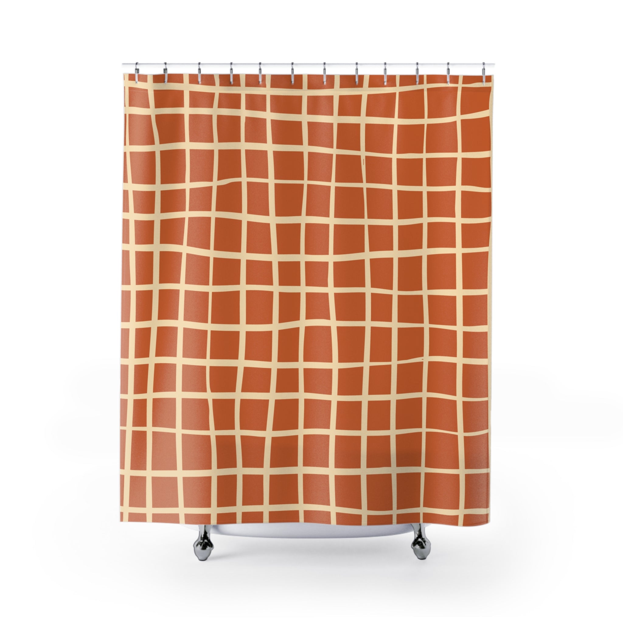 Geometric Patterned Shower Curtain, Modern Bathroom Decor, Stylish Home Accents, Unique Gift Idea, Vibrant Color Palette