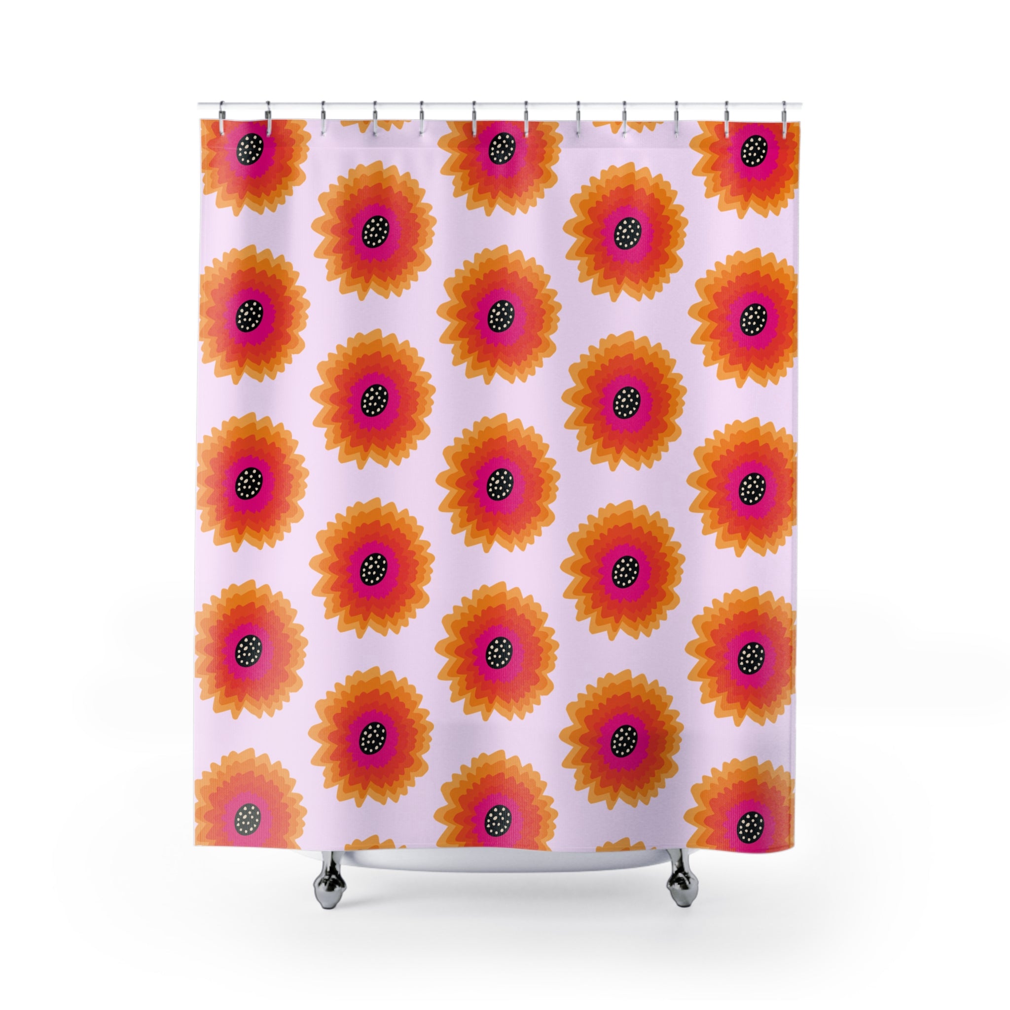 Bright Floral Shower Curtain, Modern Boho Bathroom Decor, Colorful Home Accents, Gift for Her, Spring Decor