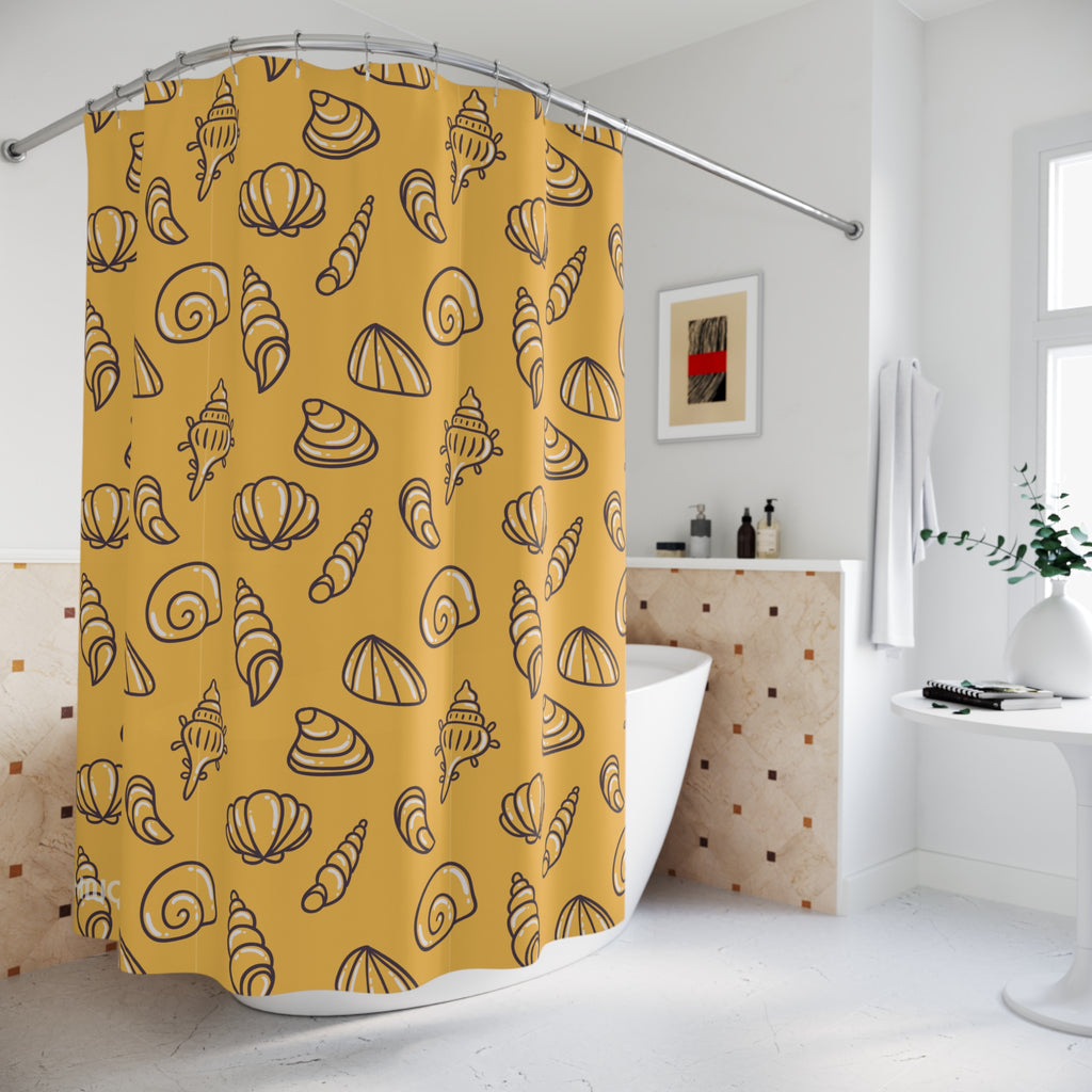 Coastal Shell Shower Curtain, Nautical Bathroom Decor, Beach House Shower, Ocean-Inspired Curtains, Summer Vibes Home Decor