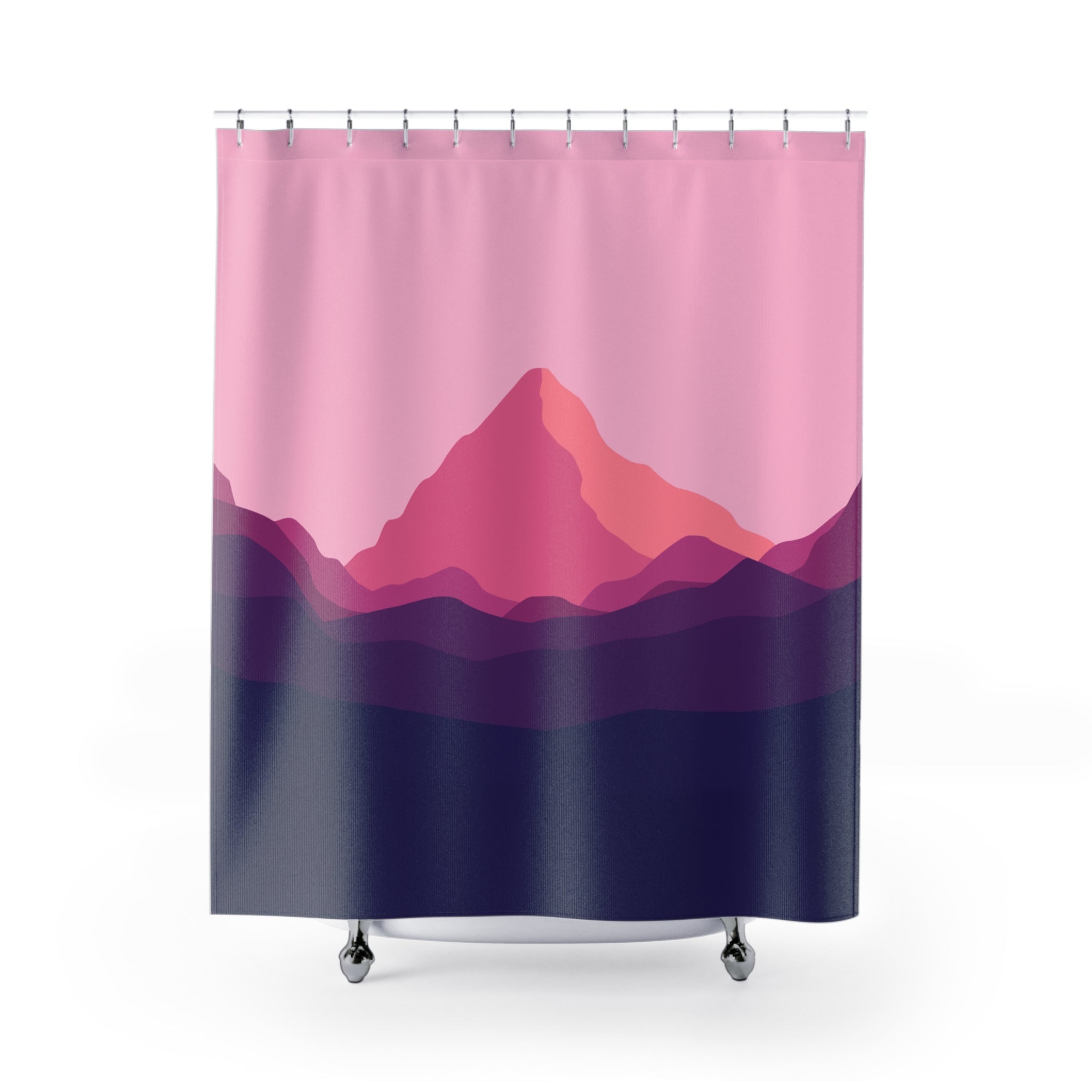 Mountain Sunset Shower Curtain | Vibrant Decorative Bathroom | Nature-Inspired Design | Modern Home Decor | Gift for Nature Lovers