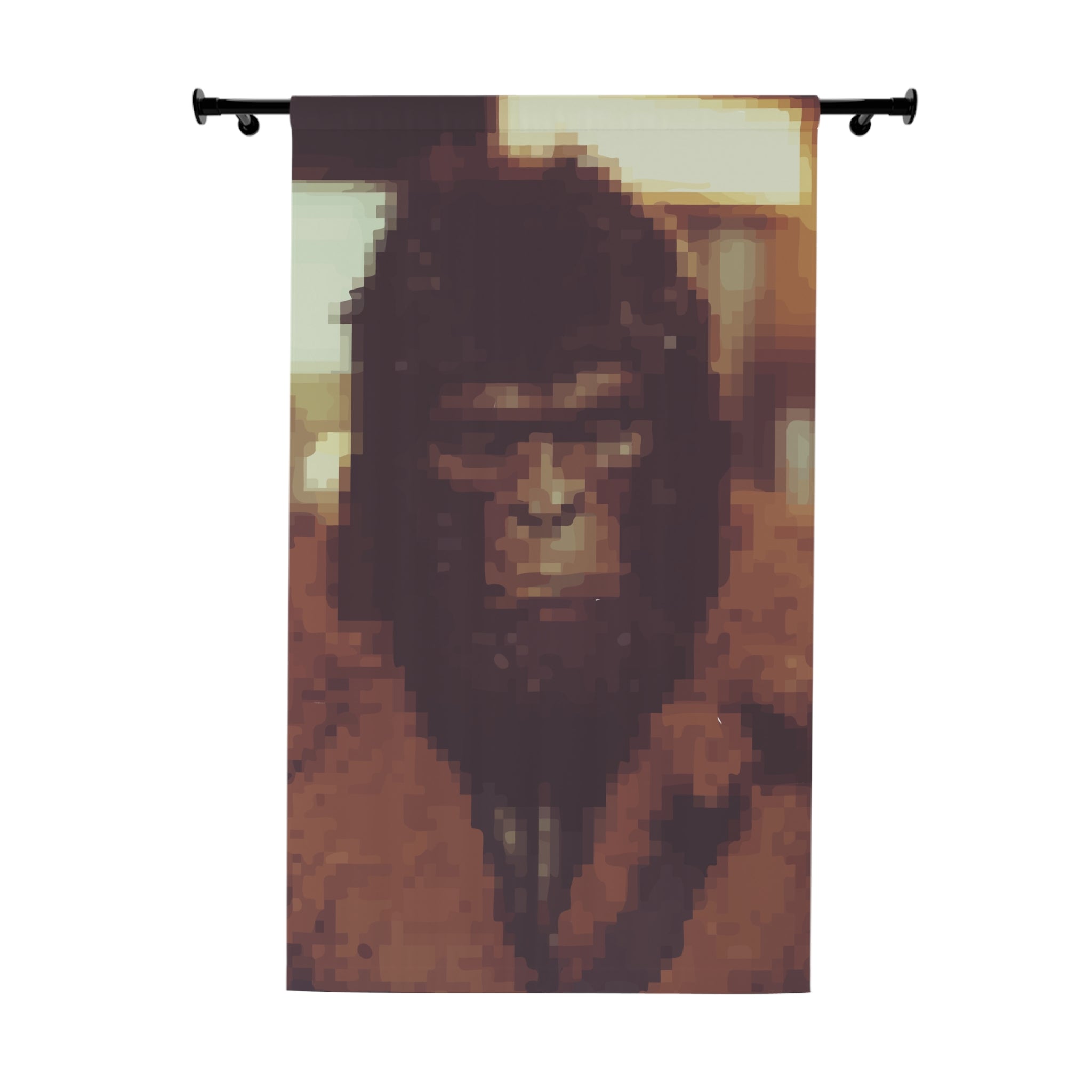 Retro Pixelated City Gorilla Blackout Window Curtain