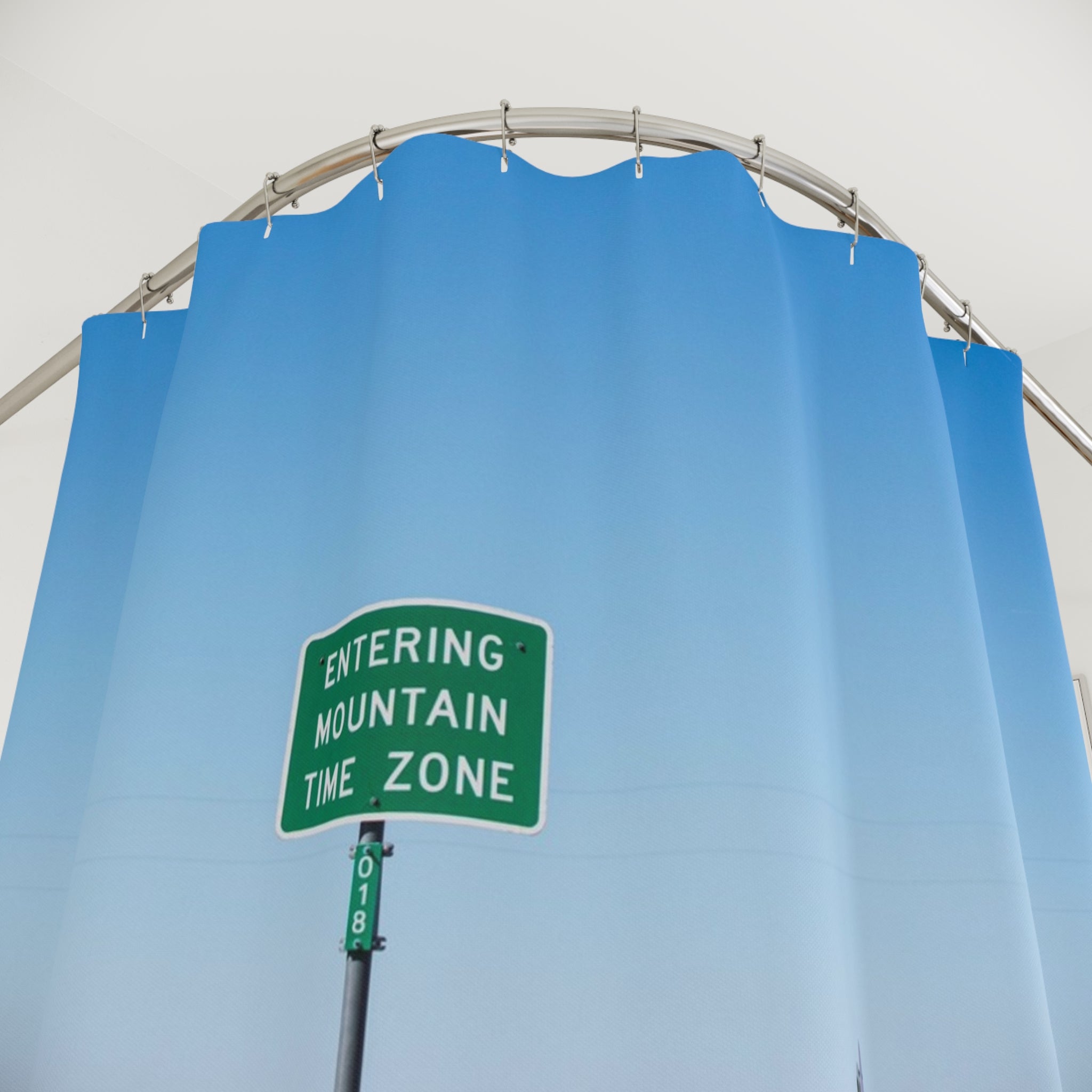 New Mexico Mountain Time Zone Road Sign Shower Curtains