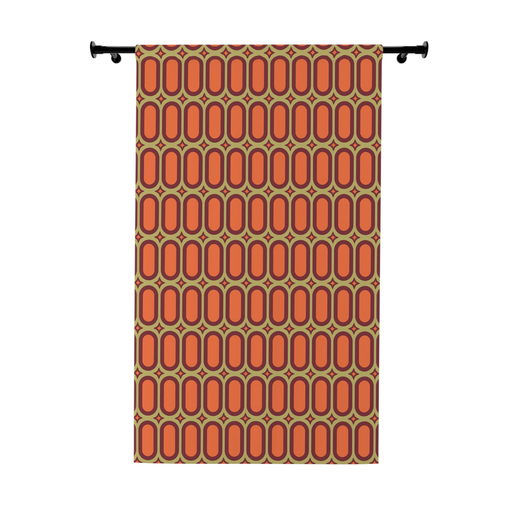 Retro Oval Things Pattern Blackout Window Curtain