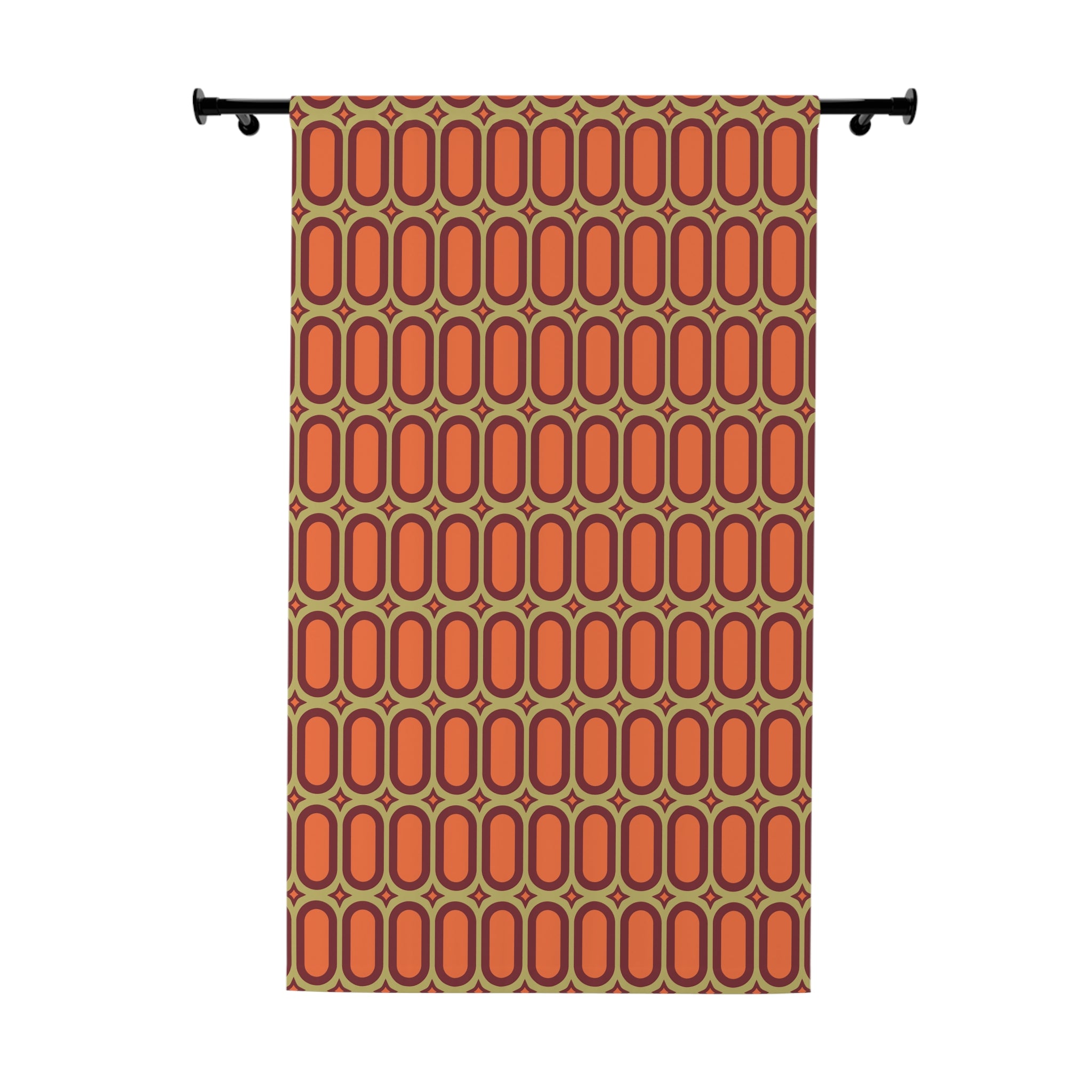 Retro Oval Things Pattern Blackout Window Curtain