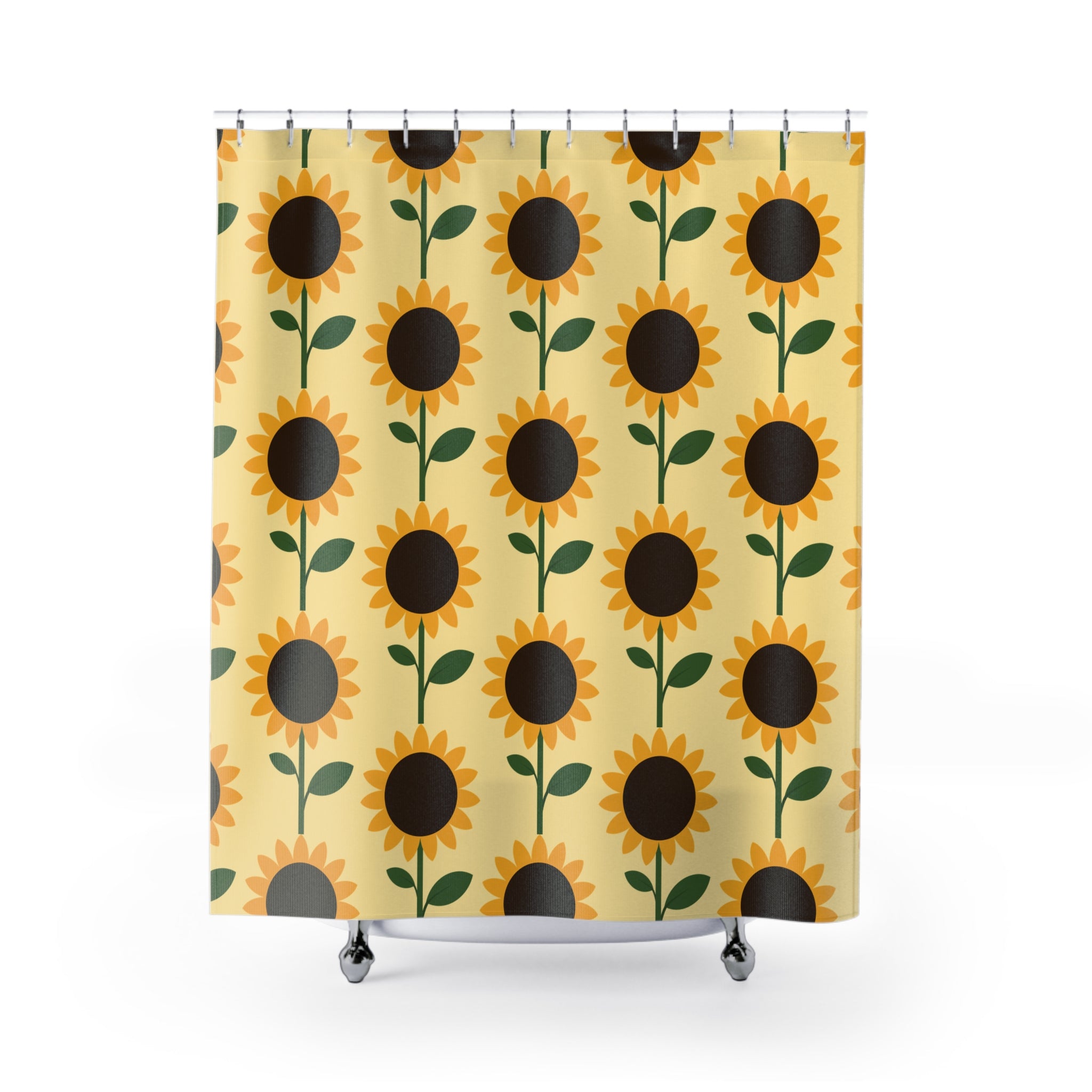 Sunny Floral Shower Curtain - Bright Bathroom Decor, Sunflower Pattern, Home Essential, Gift for Garden Lovers, Spring Decor
