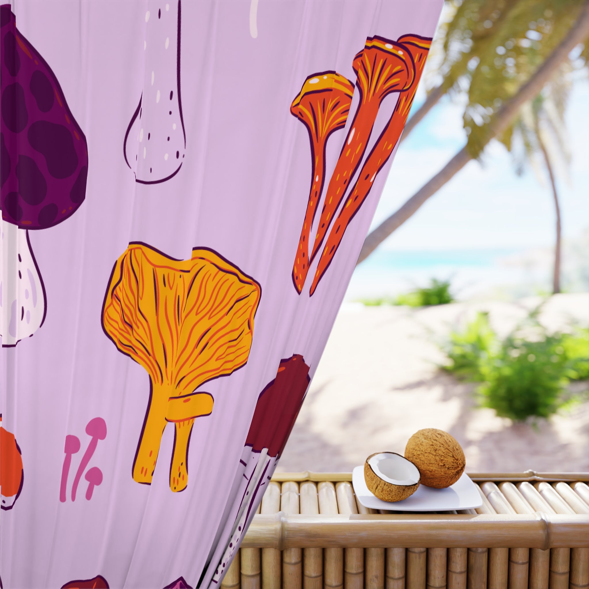So Much Shroom Pink Blackout Window Curtain