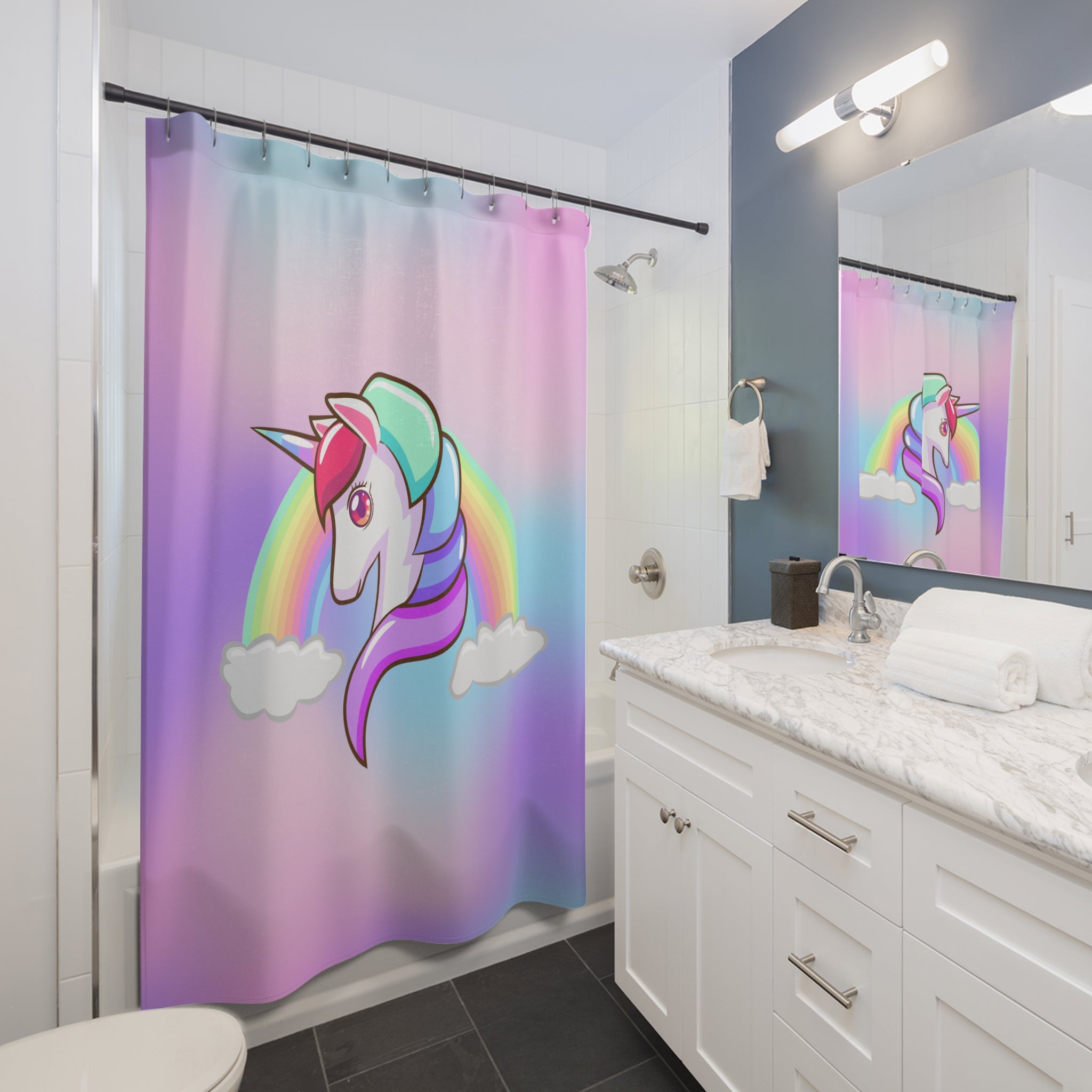 Whimsical Unicorn Shower Curtain, Unicorn Bathroom Decor, Kids Shower Curtain, Rainbow Shower Curtain, Fun Home Accessories, Gift for [...]