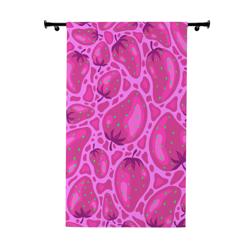 Strawberry Dreams Pink Pattern Blackout Window Curtain