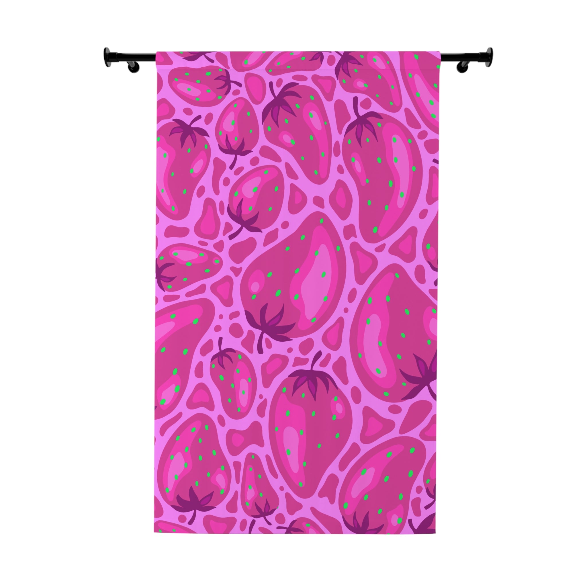 Strawberry Dreams Pink Pattern Blackout Window Curtain