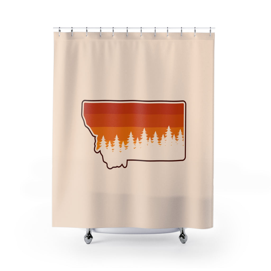 Montana Sunset Shower Curtain | Rustic Bathroom Decor, Nature-Inspired Gift, Bohemian Home Accessory, Outdoor Enthusiast Decor