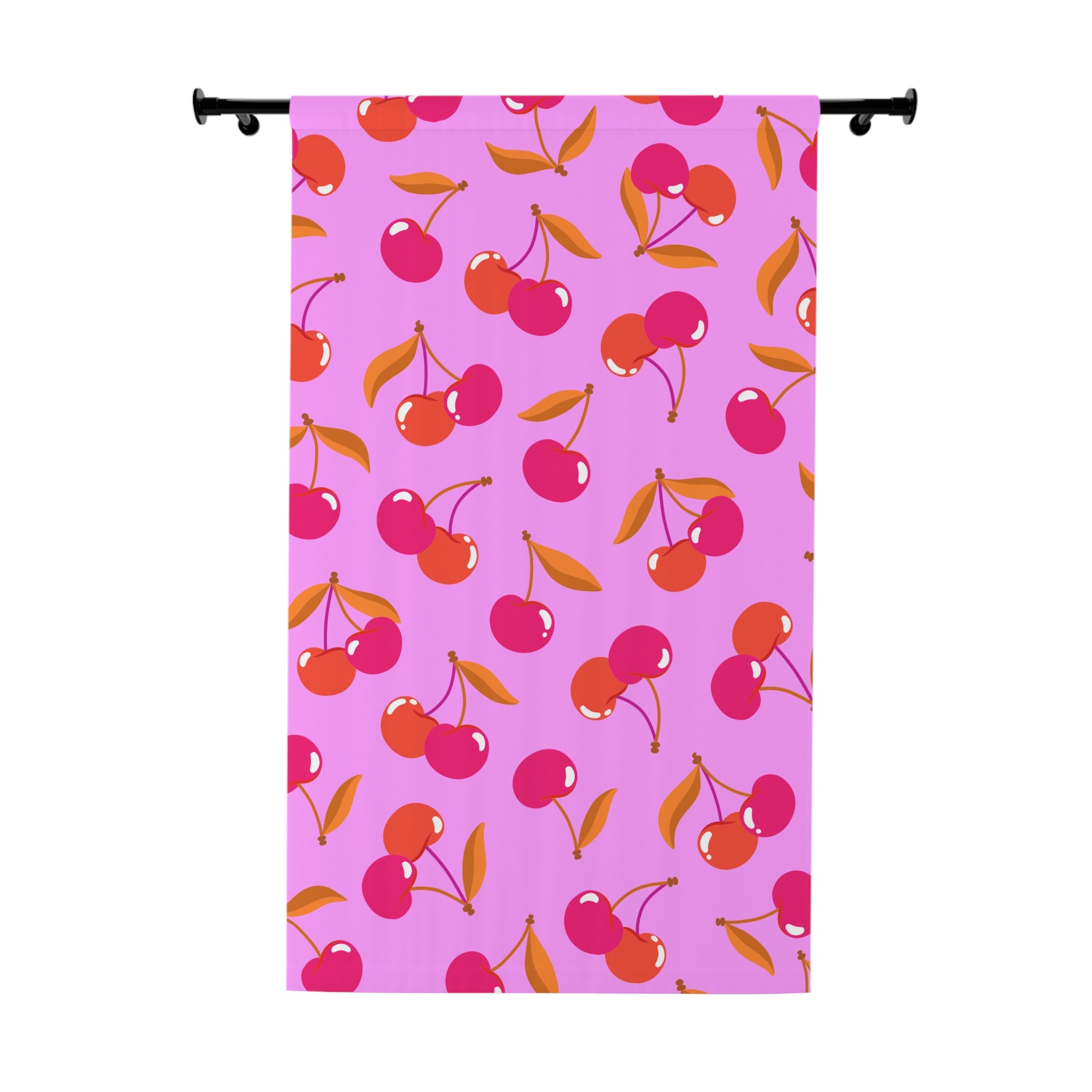 Charming Pink Cherry Pattern Blackout Window Curtain