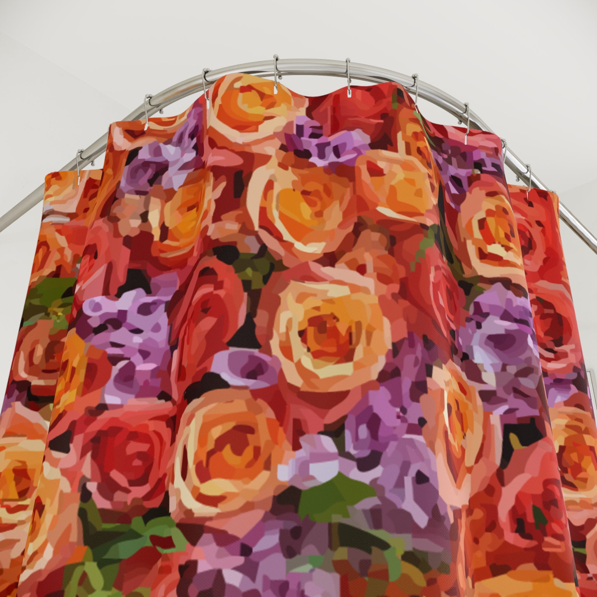 Pretty Roses Squished Together Shower Curtain