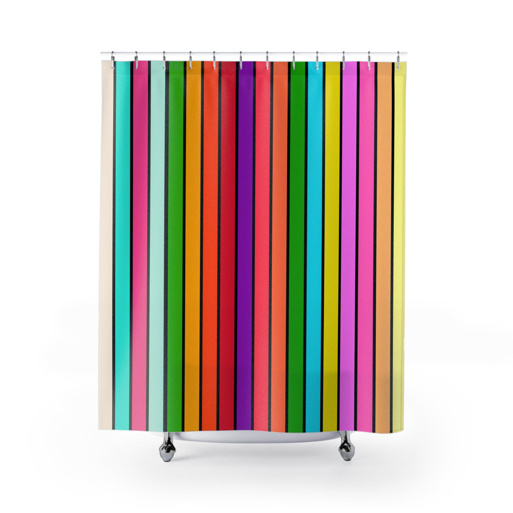 Striped Rainbowish Shower Curtain