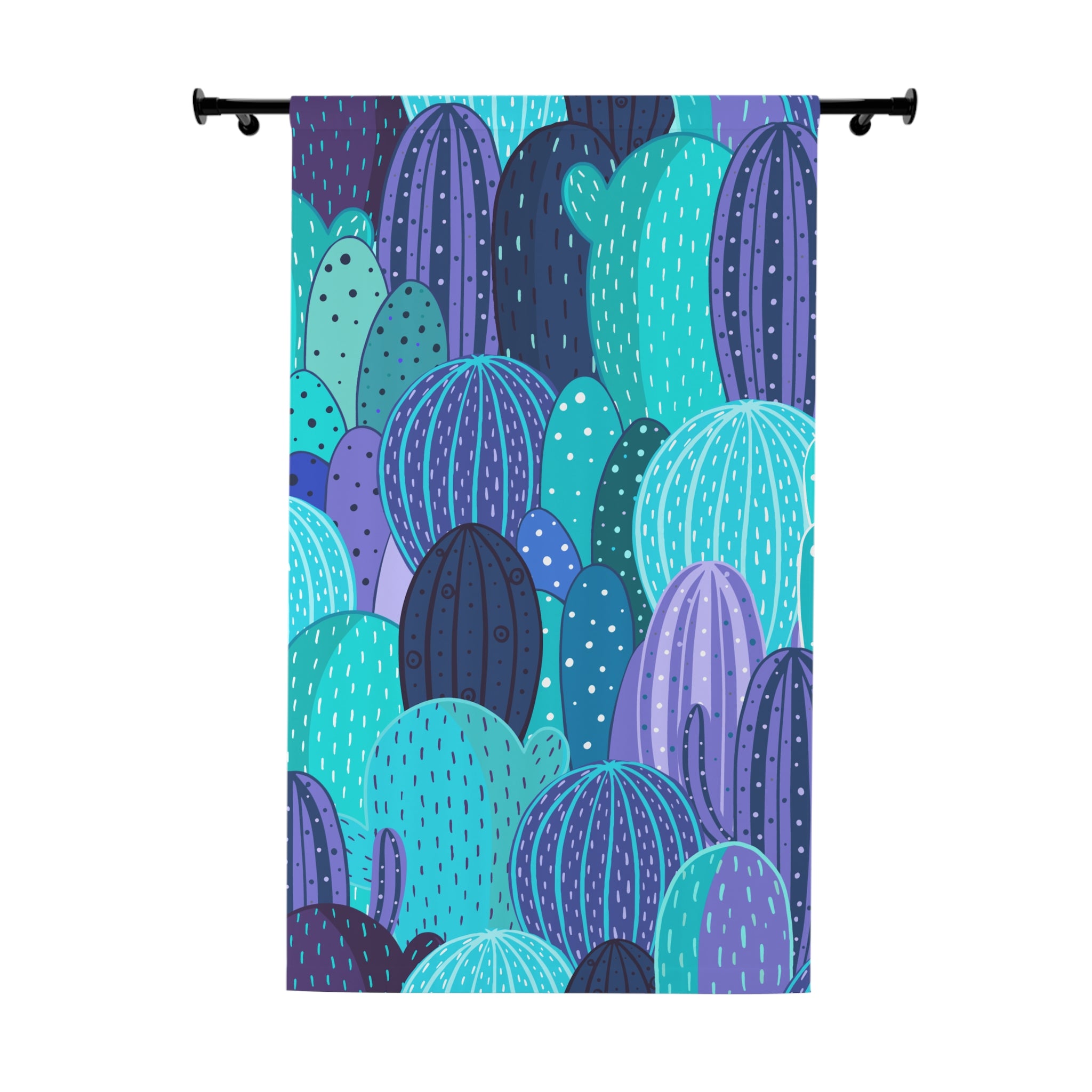 Vibrant Cactus Window Curtain, Home Decor, Boho Chic Style, Colorful Living Room Accent, Unique Gift Idea, Natural Light Filter