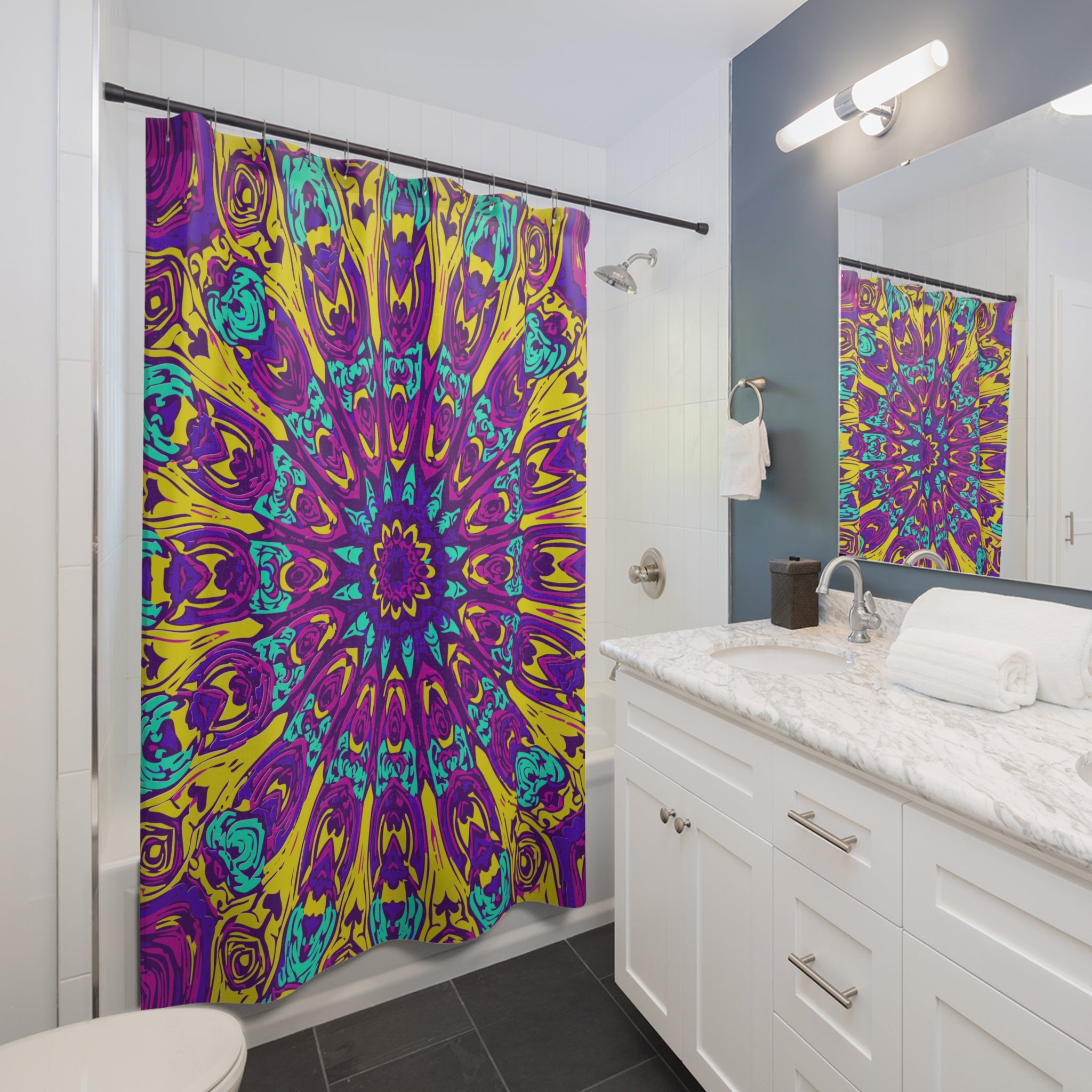 Pinkish Lifes Awakening Pattern Shower Curtain