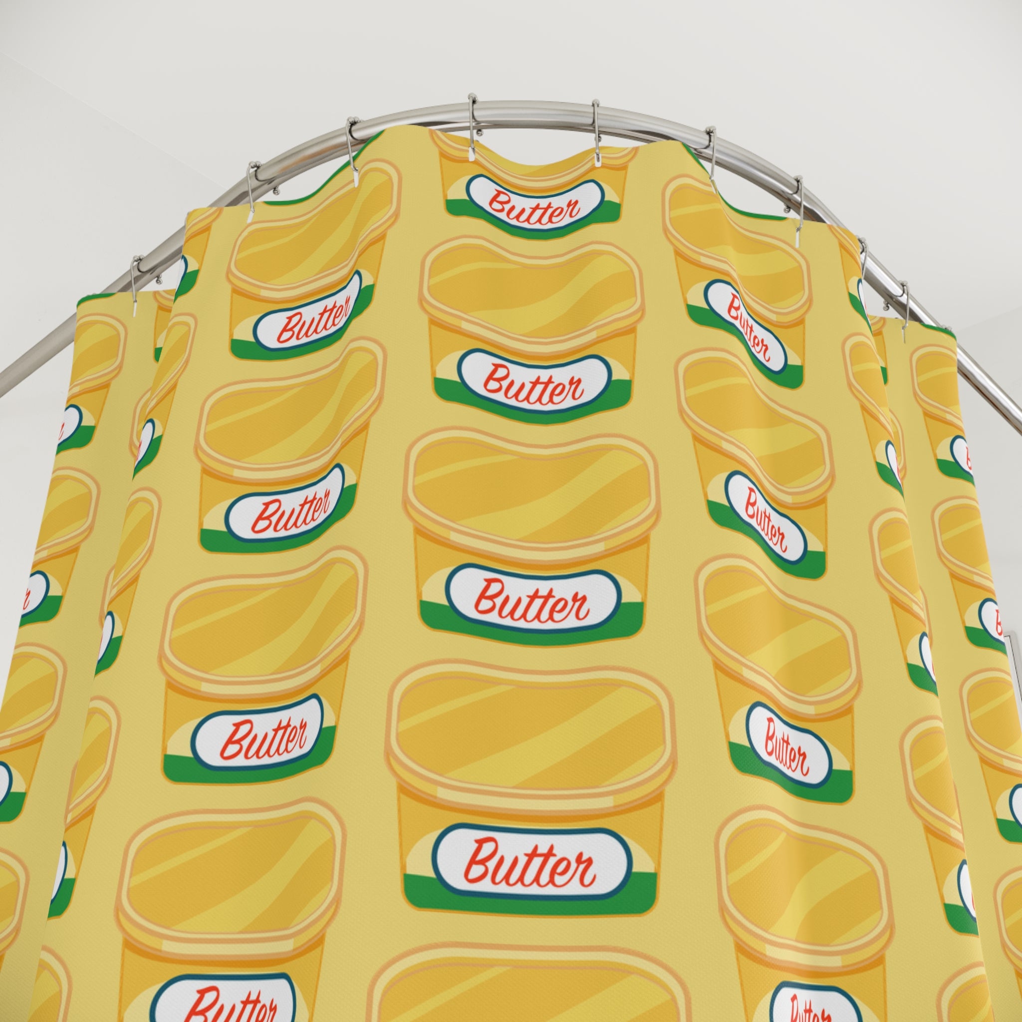 Butter Themed Shower Curtain, Fun Bathroom Decor, Kitchen Lover Gift, Quirky Colorful Curtains, Home Makeover Accessory