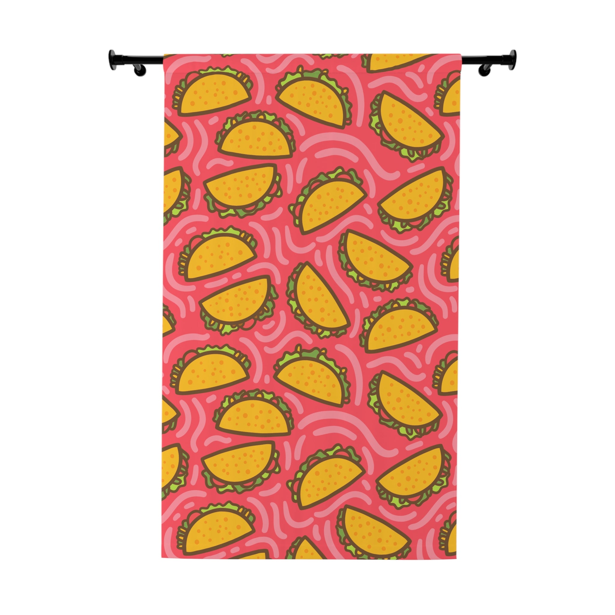 Crunch Taco Party Pattern Blackout Window Curtain