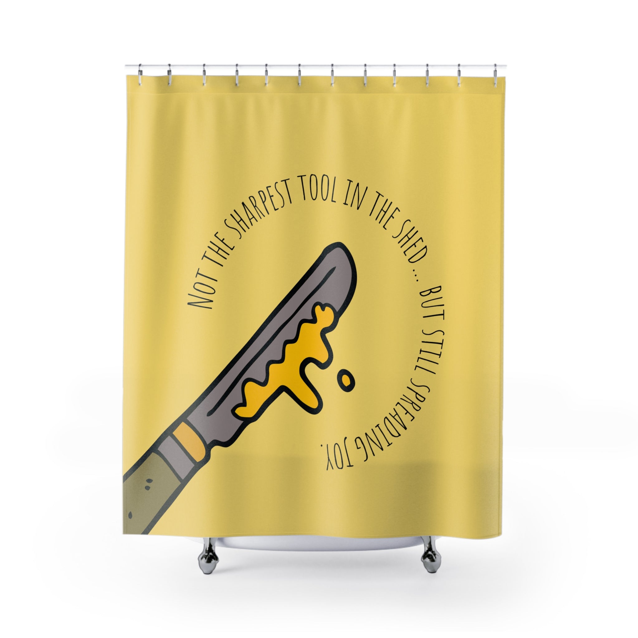 Not the Sharpest Tool in the Shed, Whimsical Shower Curtain, Fun Bathroom Decor,  Quirky Home Accessories, Gift for Humor Lovers