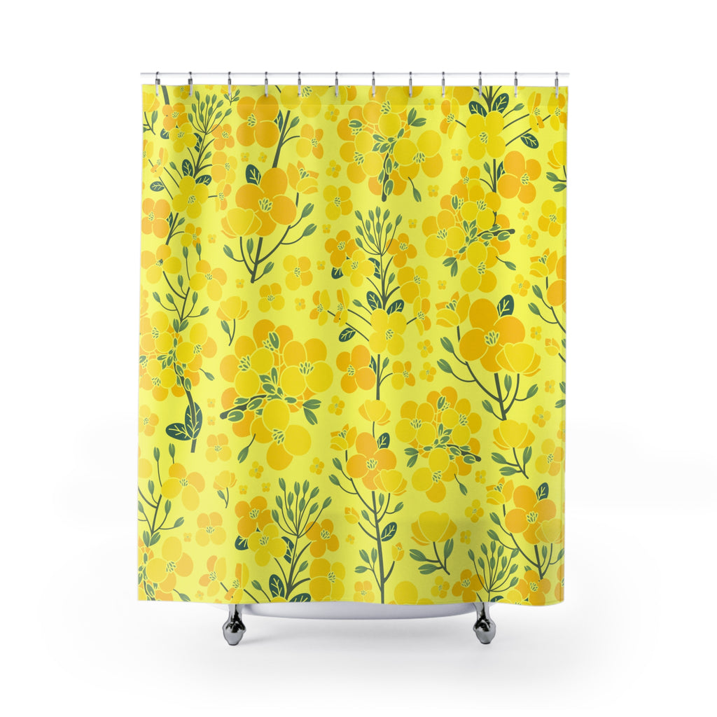 Canola Floral Pattern Shower Curtain