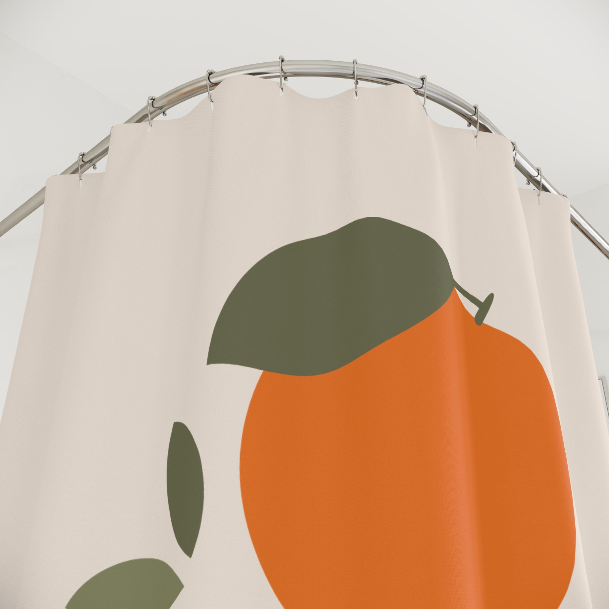 Bright Citrus Minimalist Shower Curtains - Fresh Orange Design, Bathroom Decor, Tropical Vibe, Gift for Fruit Lovers, Summer Home