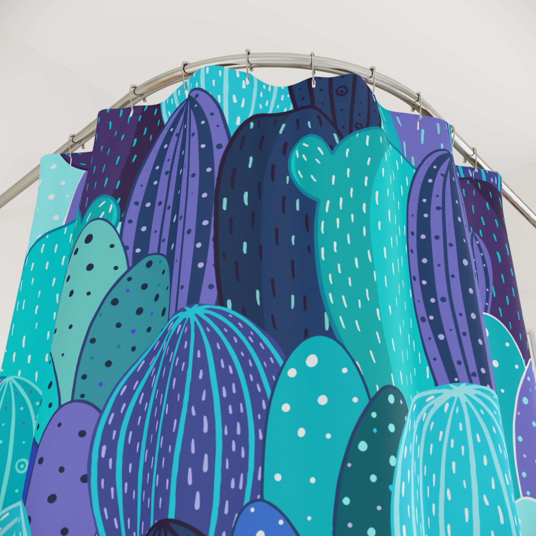 Midnight Cactus Shower Curtain