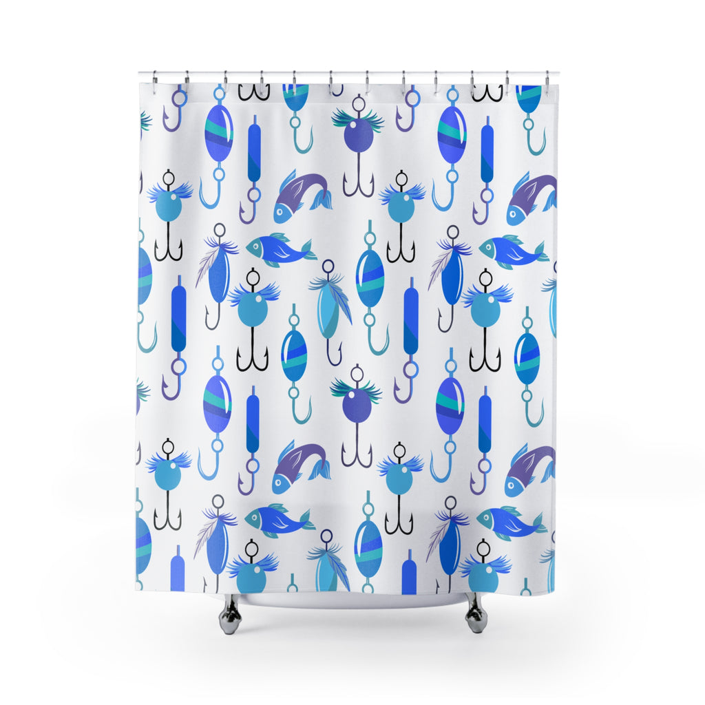 Morning Blue Fishing Shower Curtain